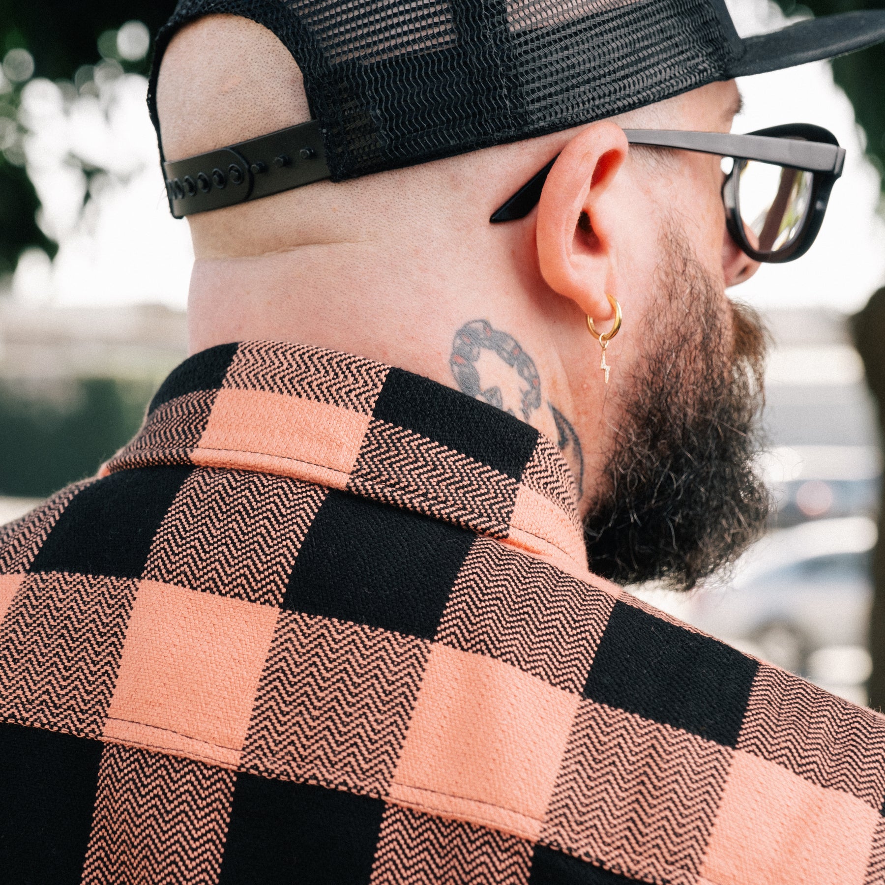 The Flat Head FN-SNR-101L Block Check Work Shirt Pink/ Black (SOP Exclusive)