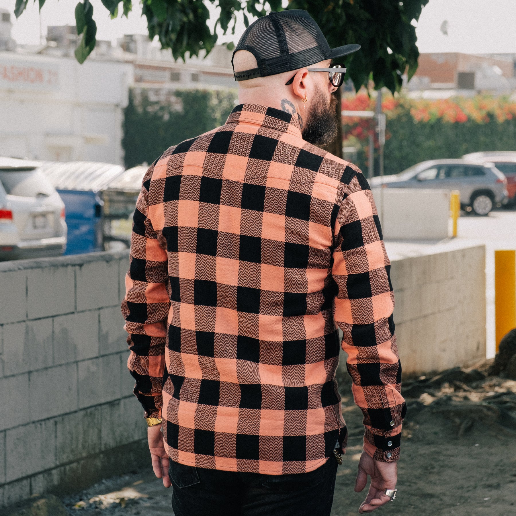 The Flat Head Block Check Western Shirt Pink/ Black (SOP Exclusive)