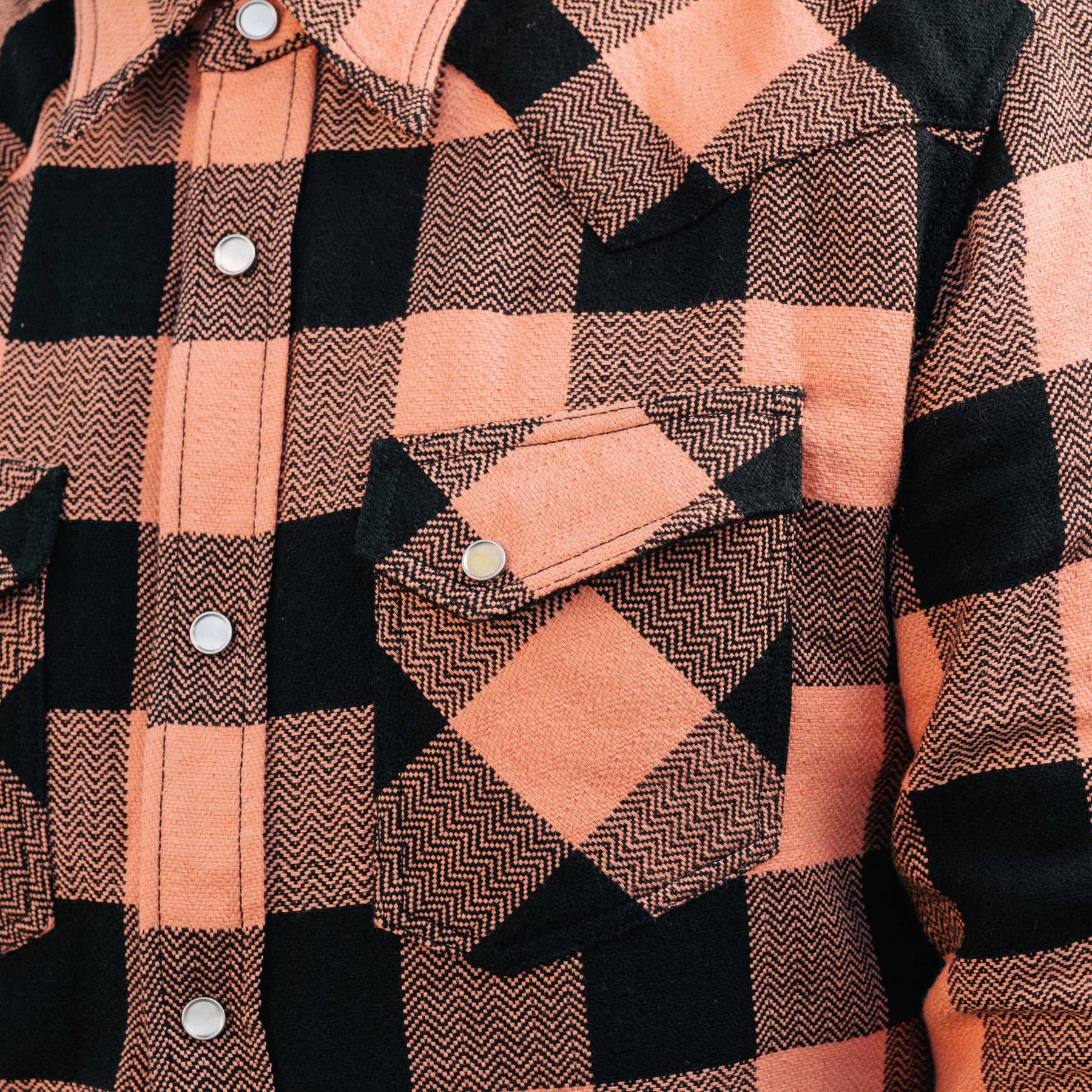 The Flat Head Block Check Western Shirt Pink/ Black (SOP Exclusive)