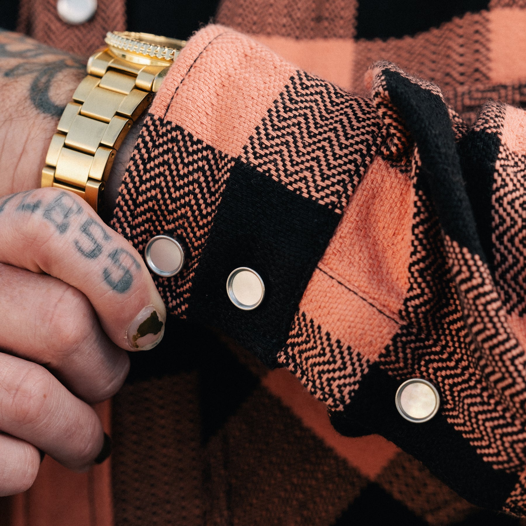 The Flat Head Block Check Western Shirt Pink/ Black (SOP Exclusive)