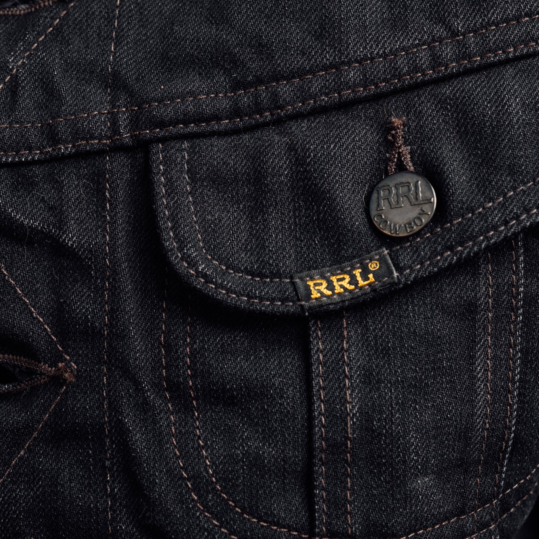 RRL Denim Trucker Jacket Worn in Black Wash