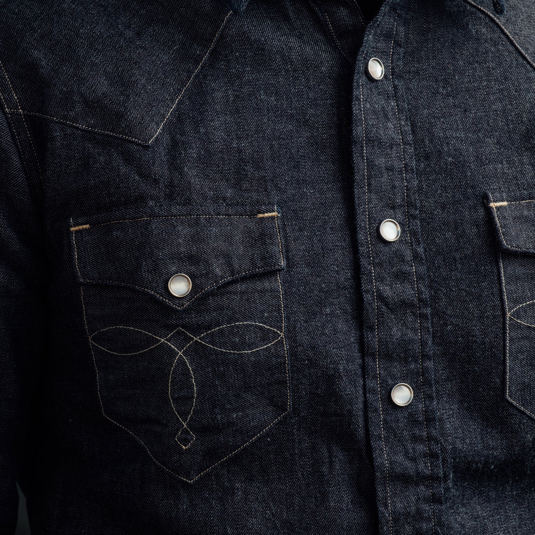 RRL Slim Fit Denim Western Shirt Indigo Rinse