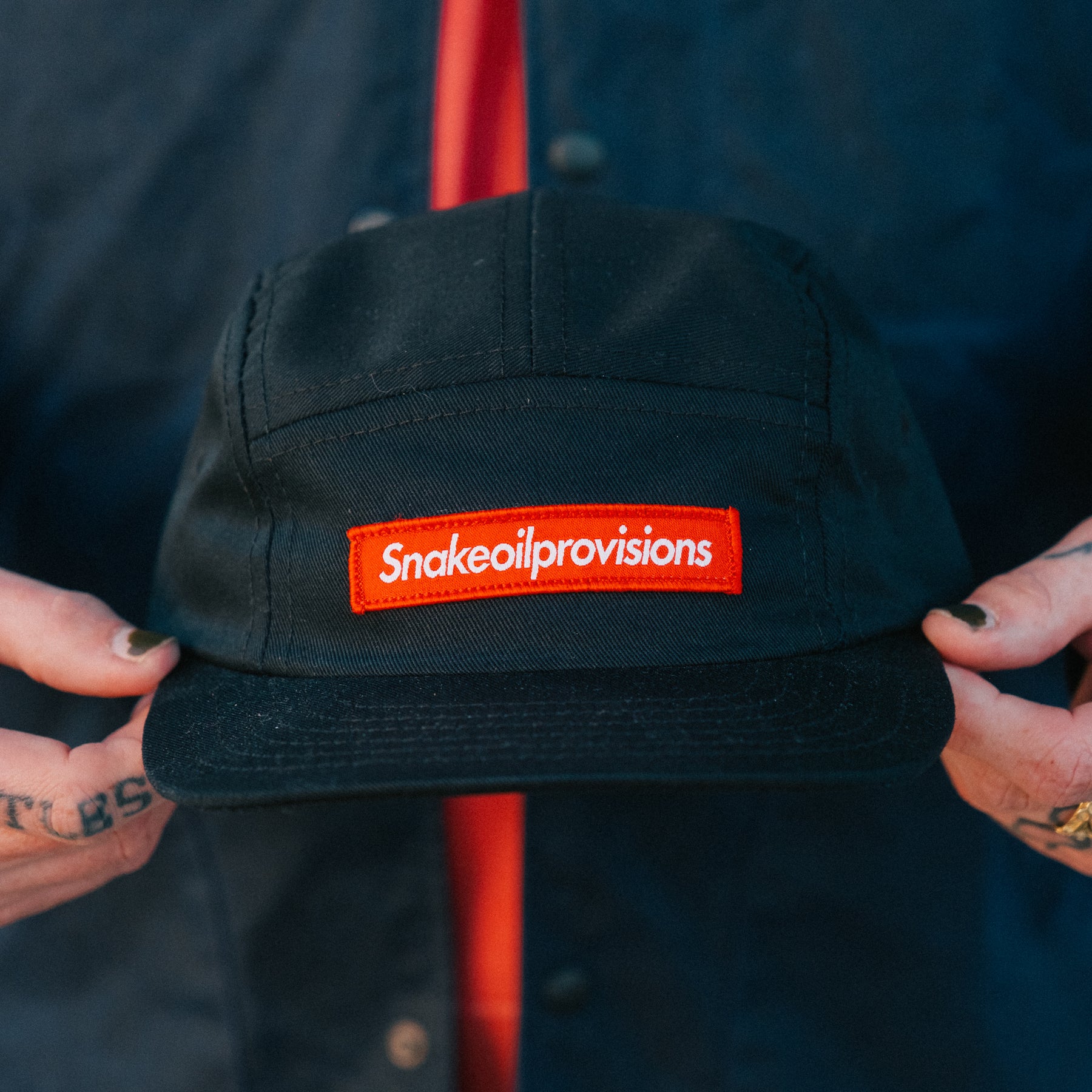 Snake Oil Provisions Barbara Kruger 5-Panel Hat Black FINAL SALE