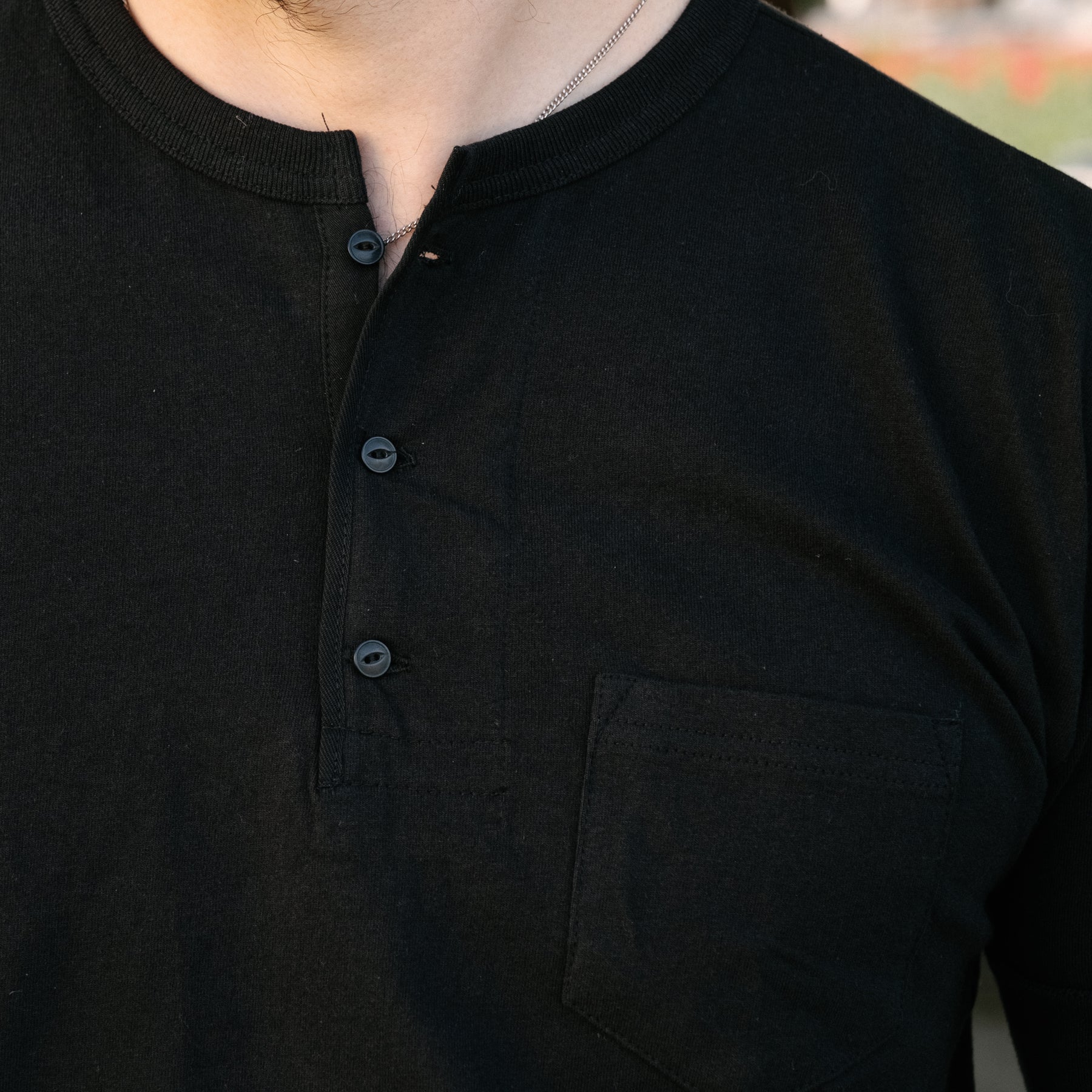 Glad Hand & Co. Short Sleeve Pocket Henley Black