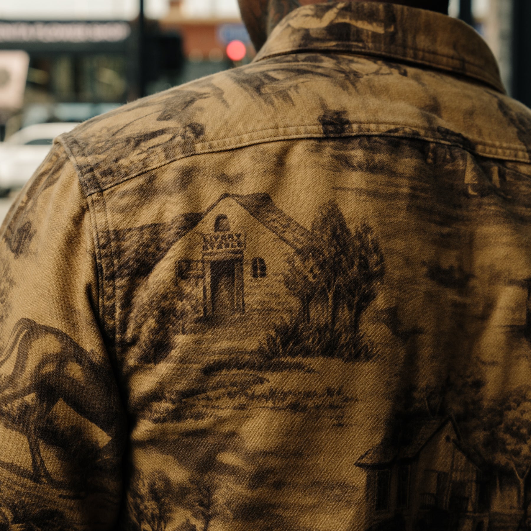 RRL Moleskin Printed Stables Sport Shirt Brown