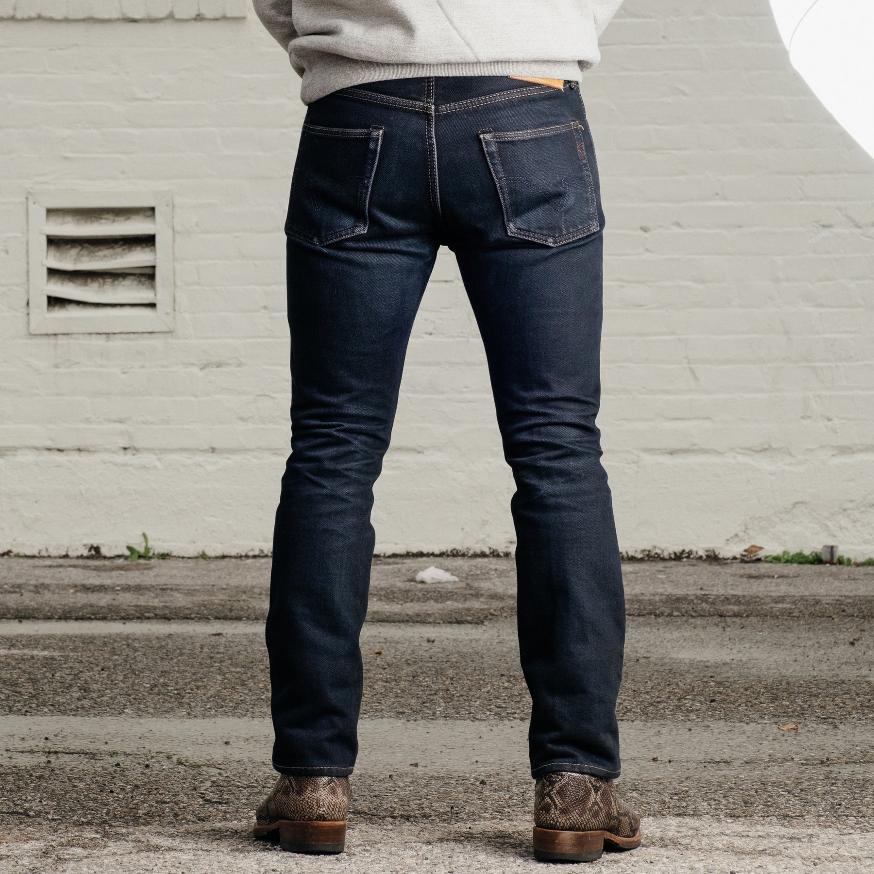 Iron Heart IH-555S-21OD 21oz Super Slim Jean Indigo Overdyed Black