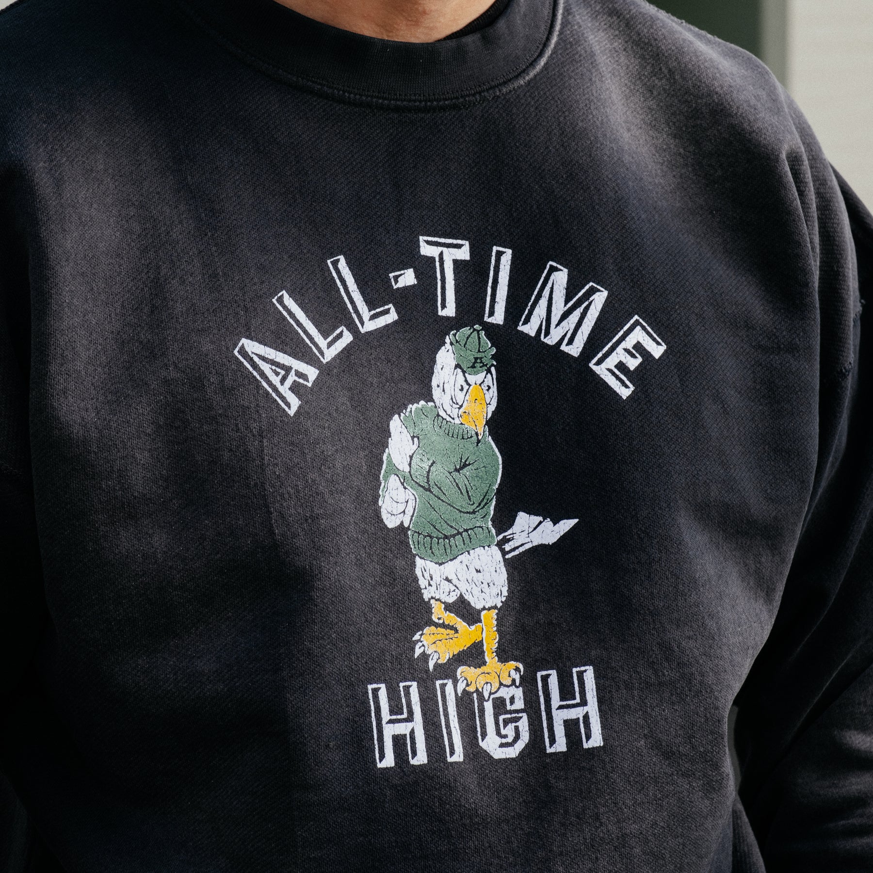 All-Time High Flocked Eagle Crewneck Ash FINAL SALE