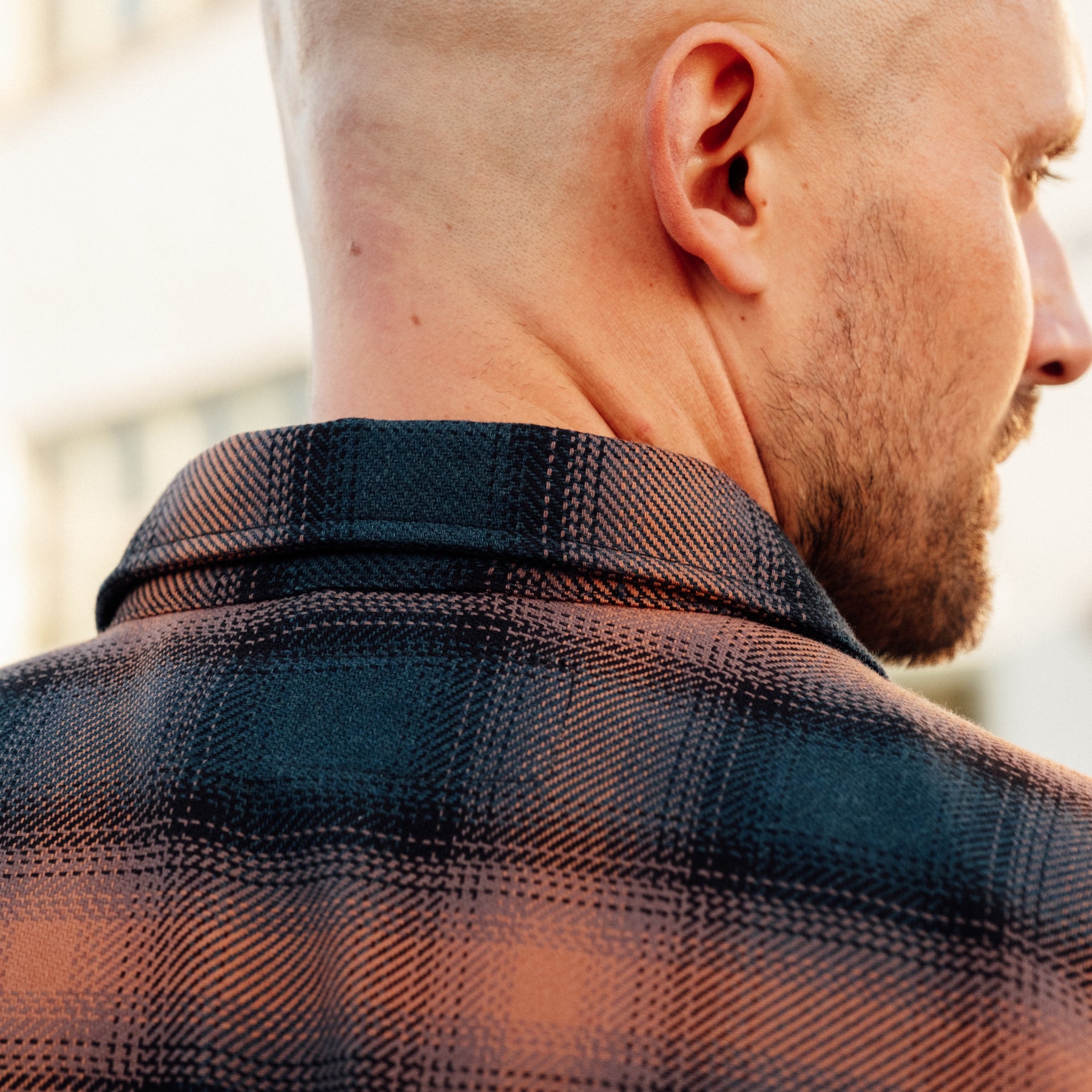 Rogue Territory Field Shirt Navy/ Blush Ombré Plaid