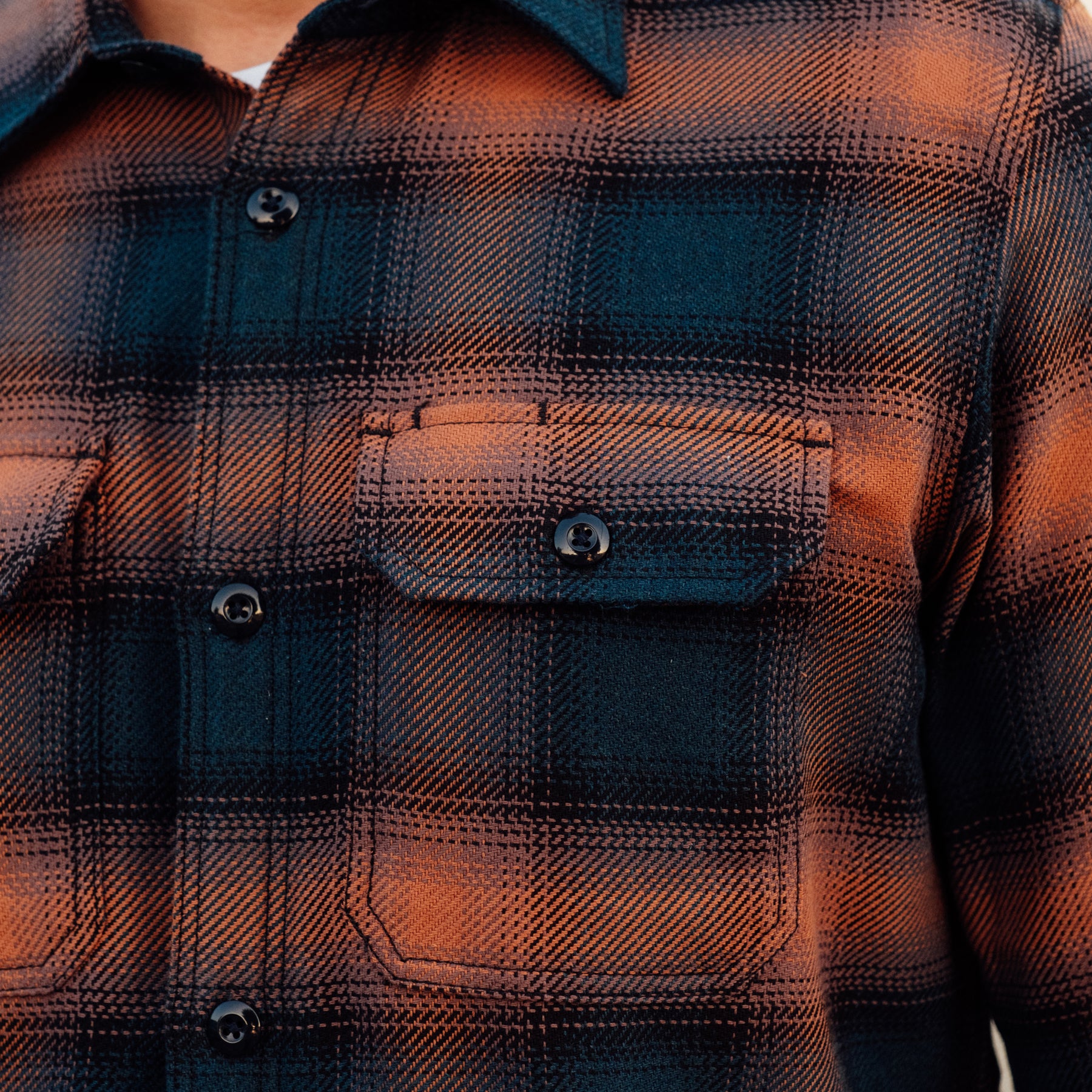 Rogue Territory Field Shirt Navy/ Blush Ombré Plaid