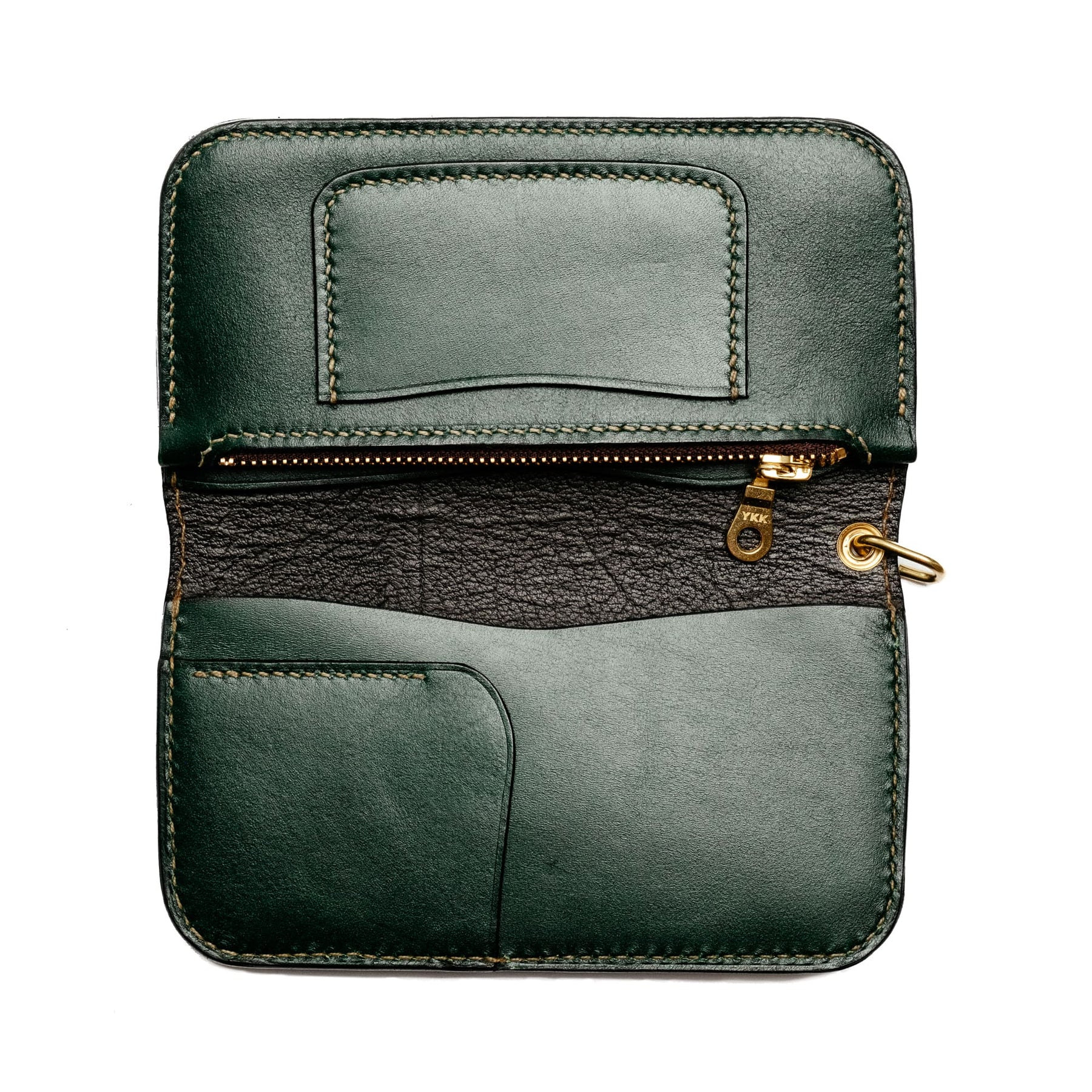 The Black Acre Roper Wallet Brown & Green Bridle Leather