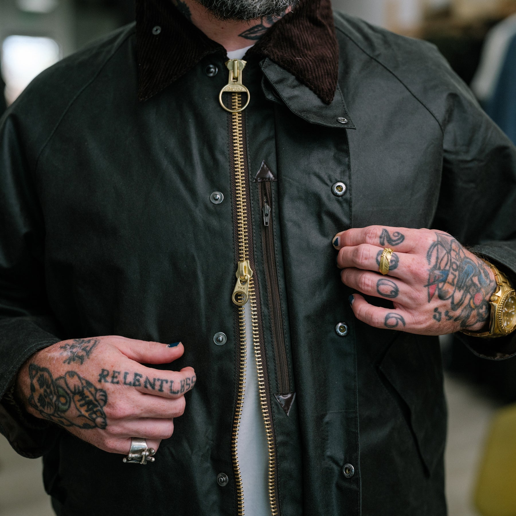 Barbour OS Transport Wax Jacket Sage