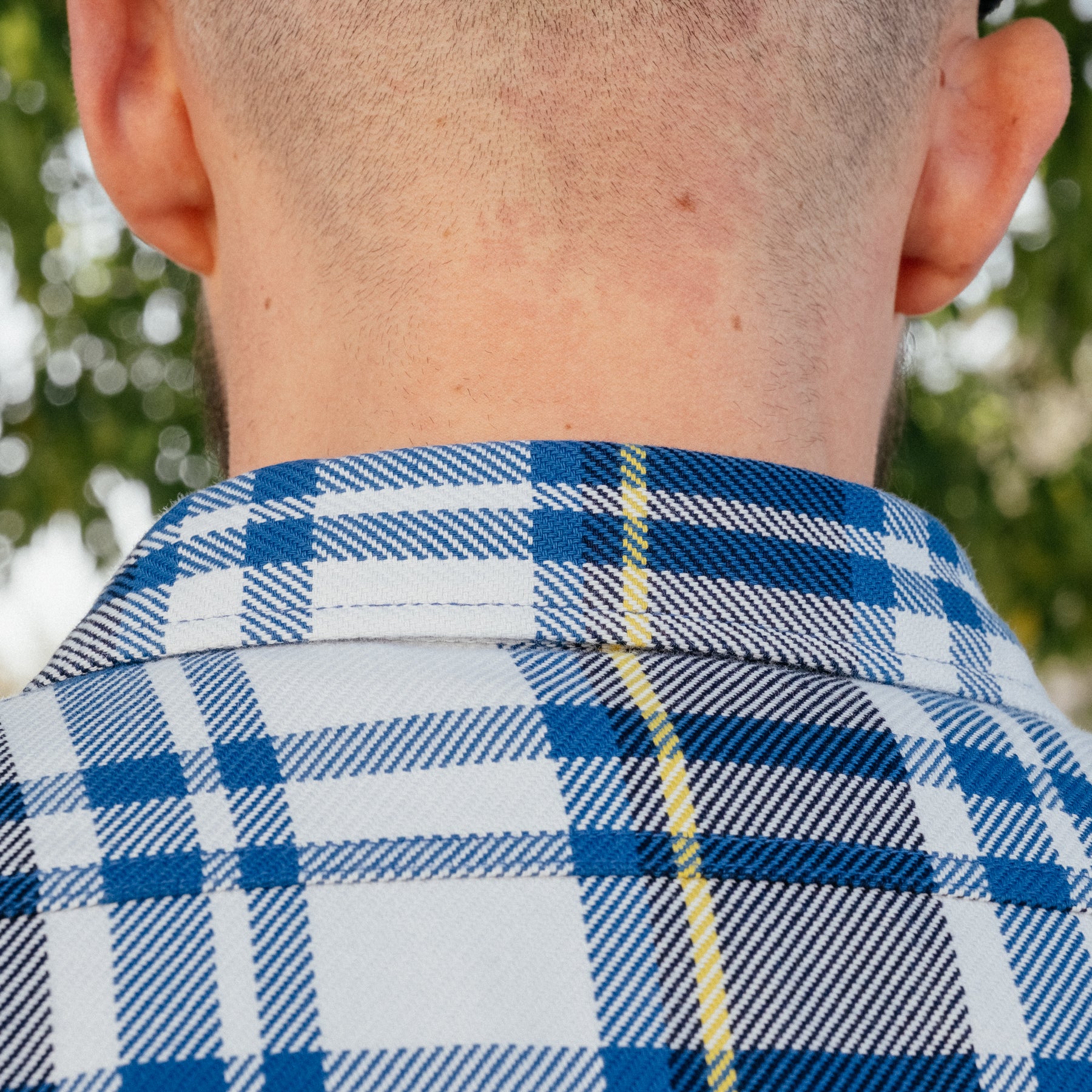 Iron Heart IHSH-382-BLU 9oz Selvedge American Check Work Shirt Blue FINAL SALE