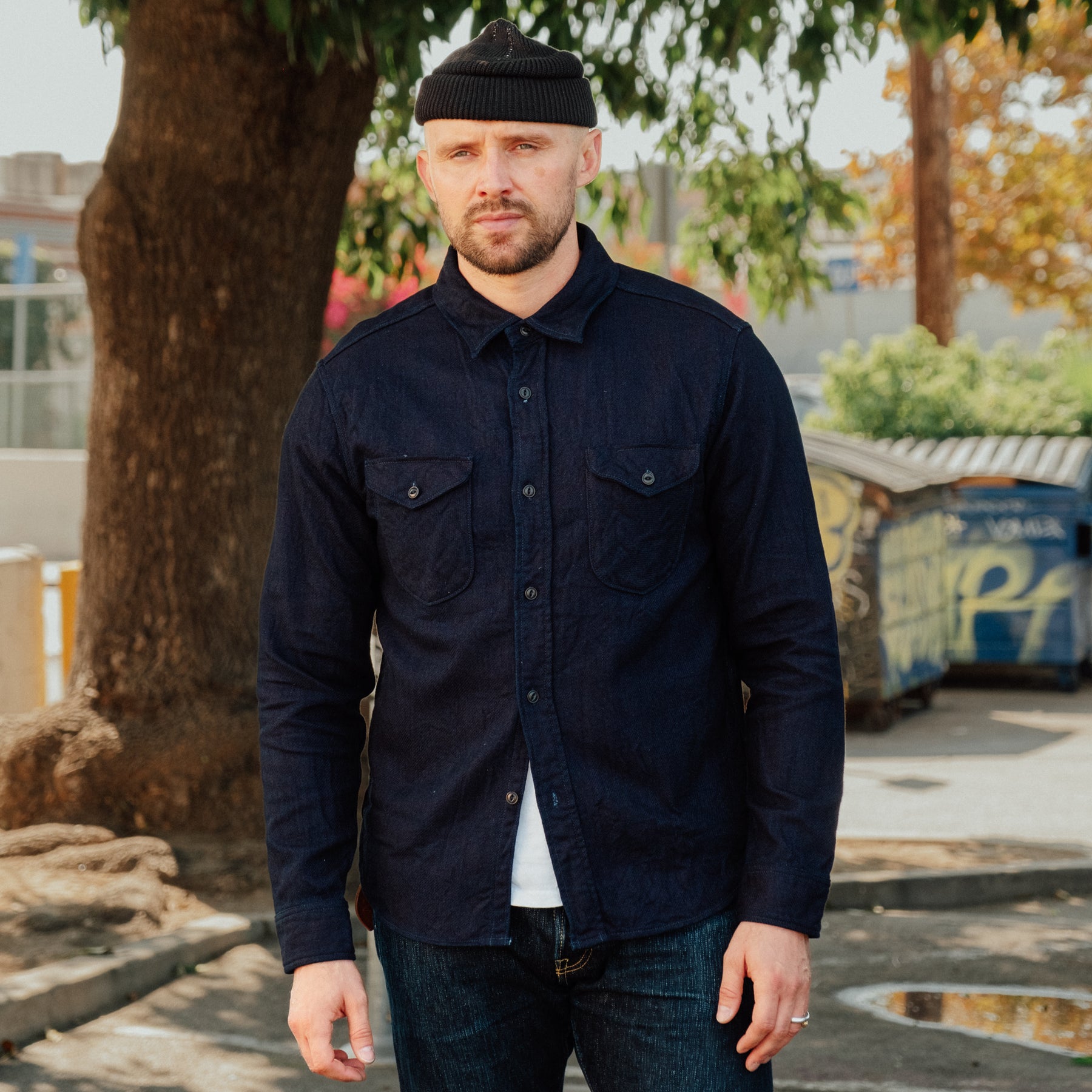 UES Heavy Flannel Work Shirt Indigo