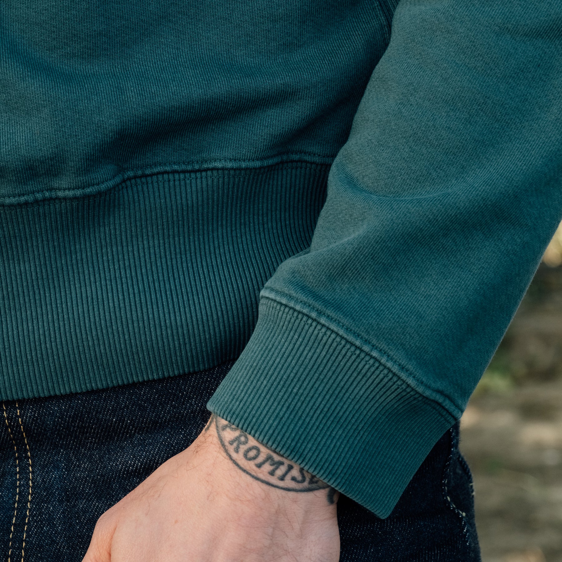 Snake Oil Provisions French Terry Loopback Crewneck Emerald