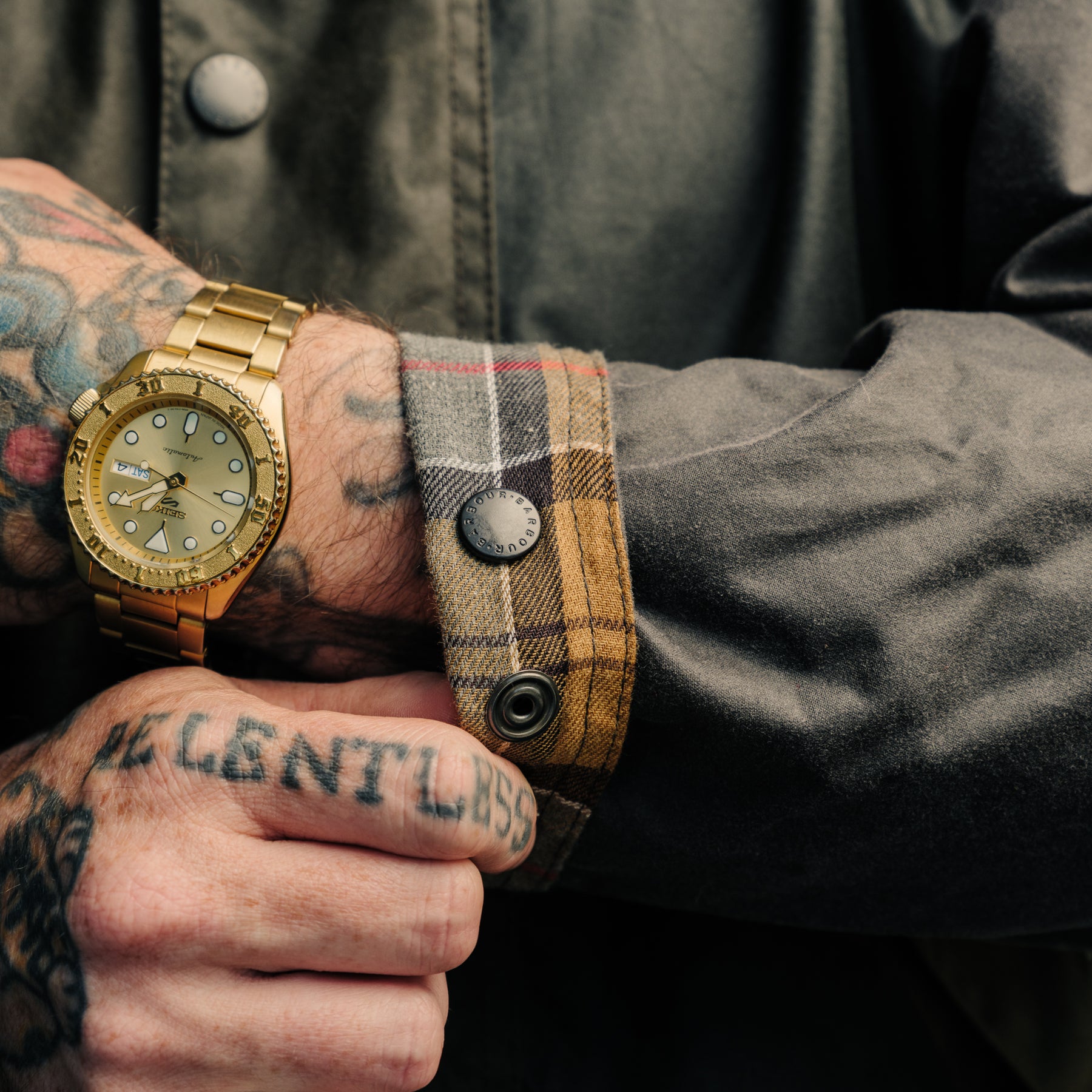 Barbour Patchwork Transport Wax Jacket Sage