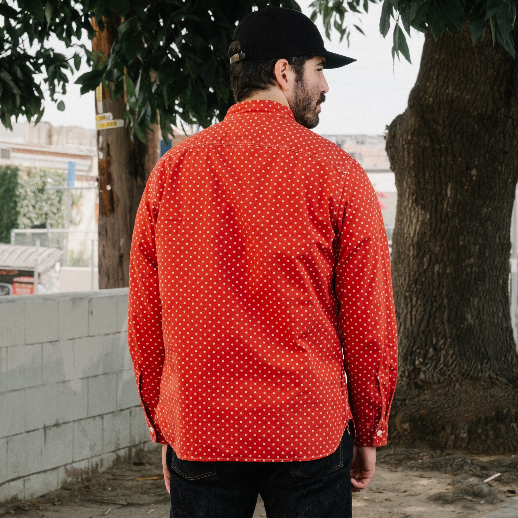 Polka-Dot Woven Workshirt Red/Cream