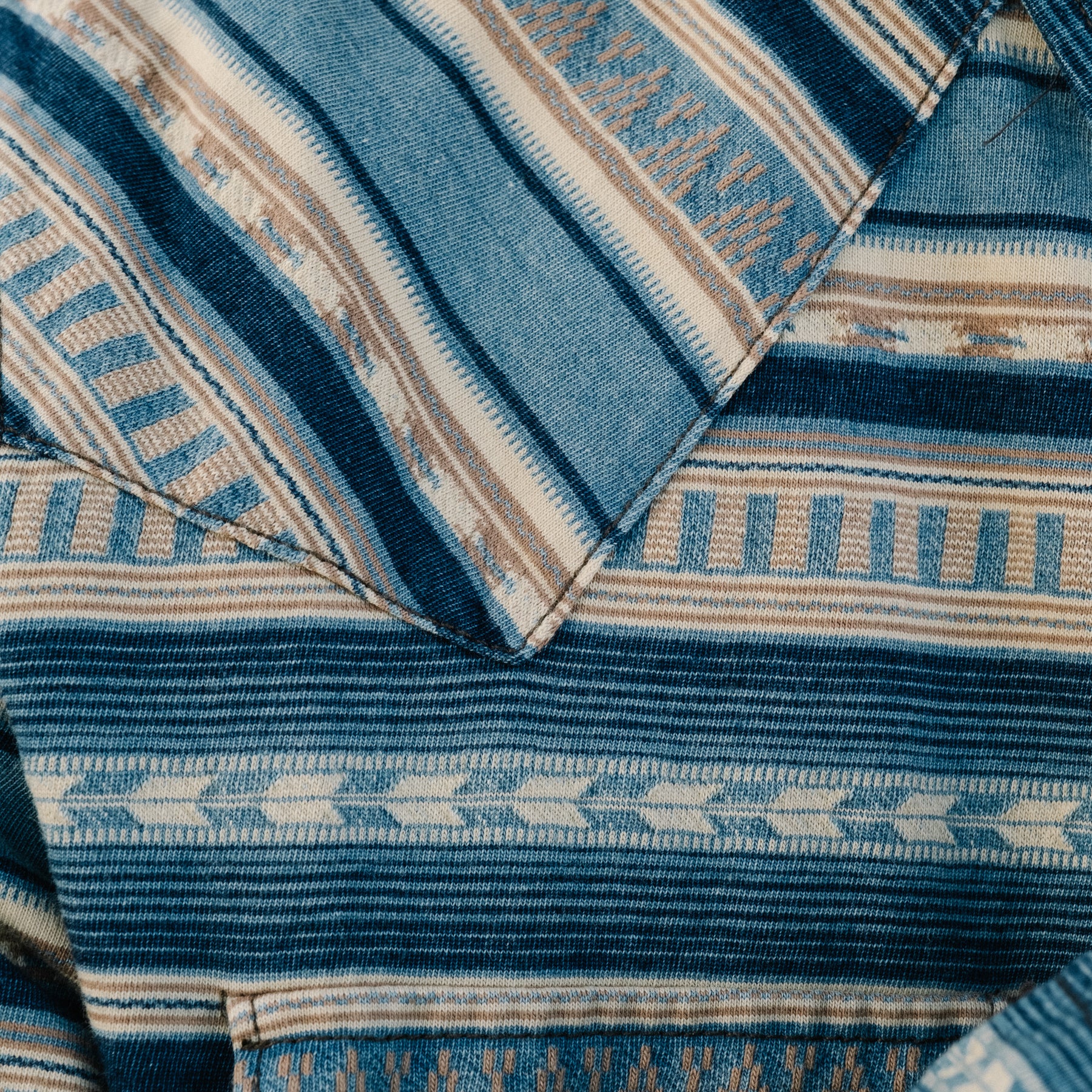 Slim Fit Indigo Jacquard Western Shirt Indigo/Cream
