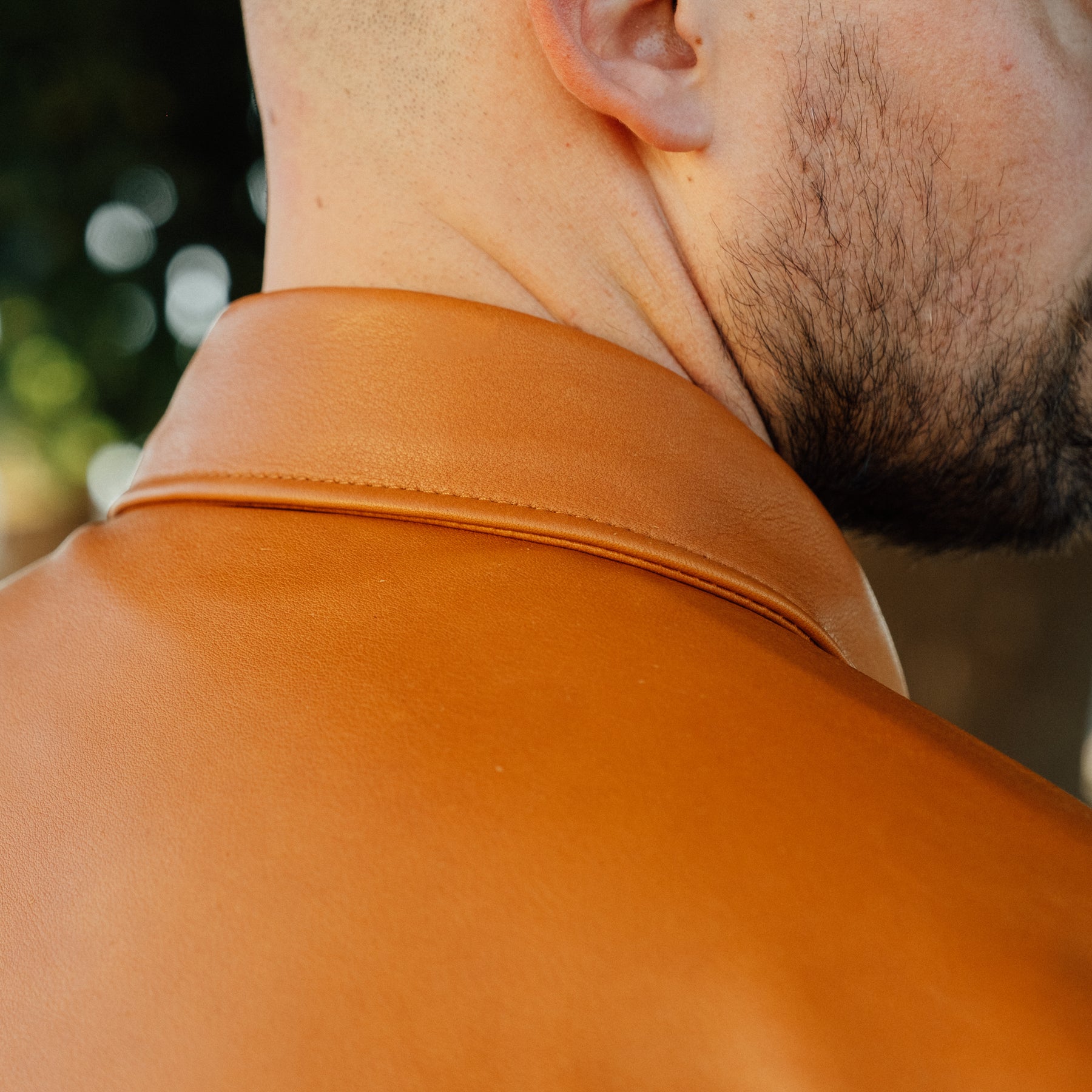 Y'2 Leather SS-13 Oiled Steerhide Western Shirt Camel