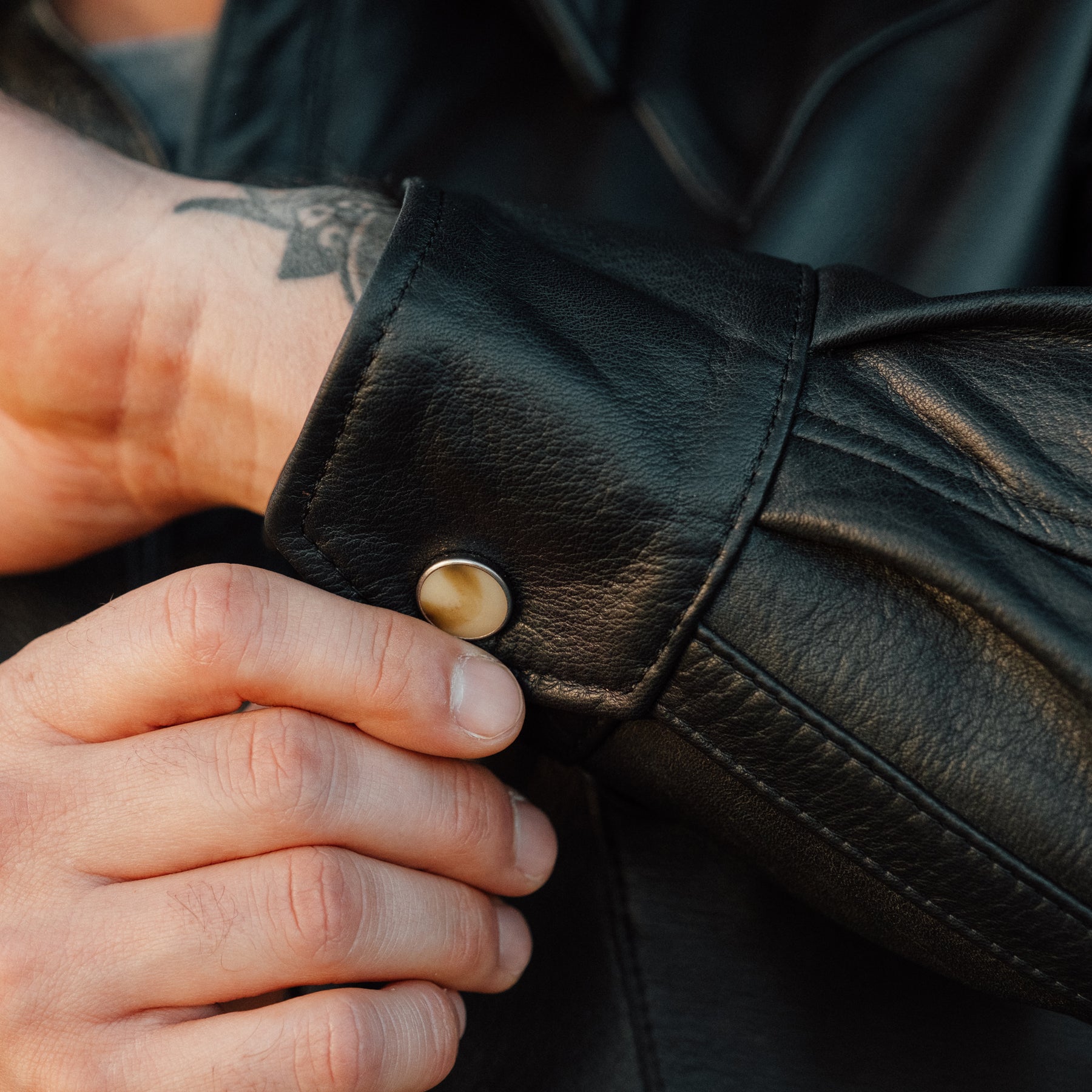 Y'2 Leather SS-13 Oiled Steerhide Western Shirt Black