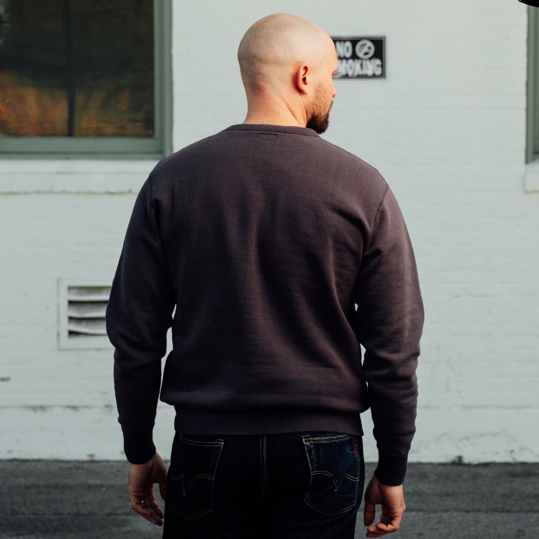 The Flat Head Crew Neck Sweatshirt Brushed Lining Light Black