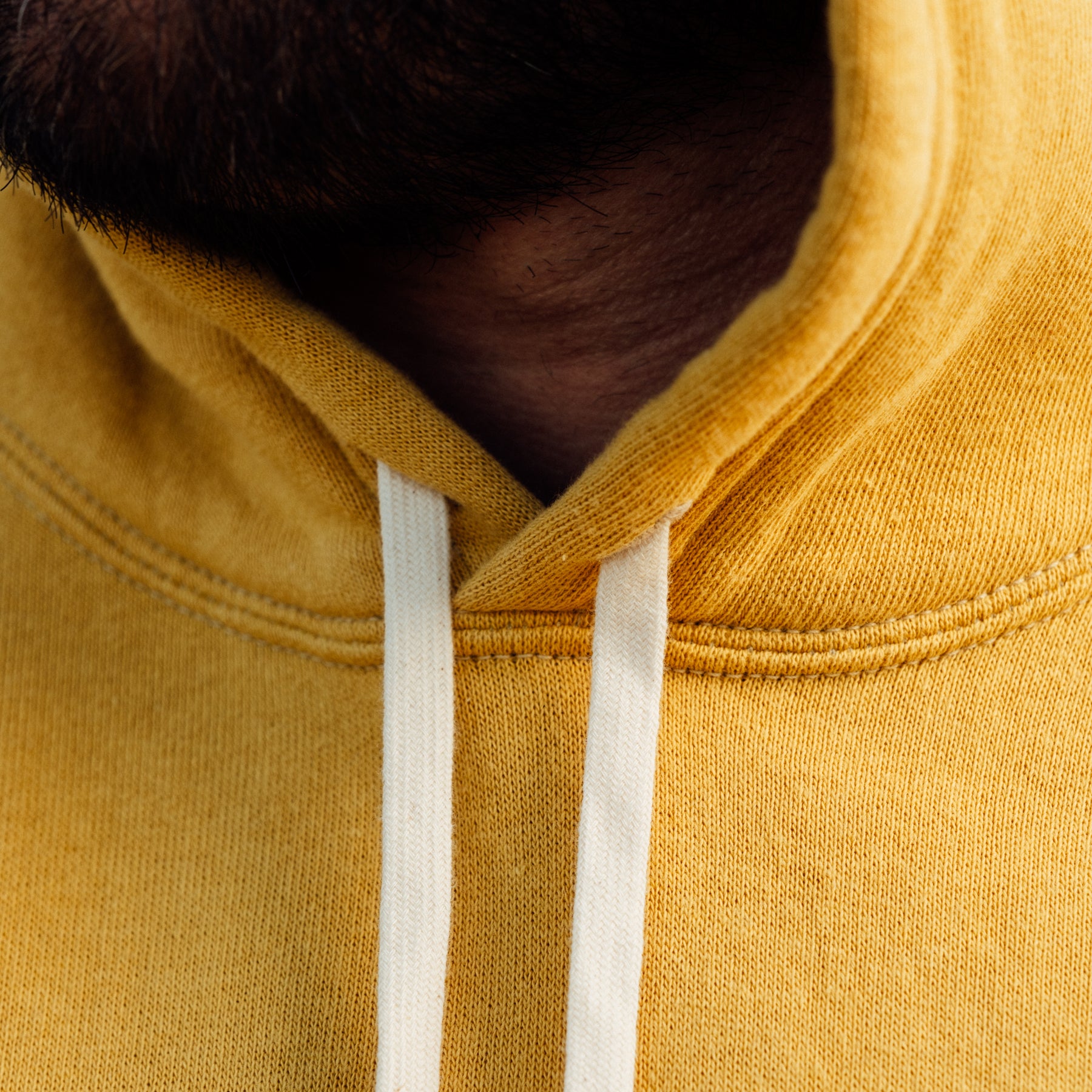 The Flat Head Sweatshirt Hoodie Brushed Lining Made in Japan Mustard Print