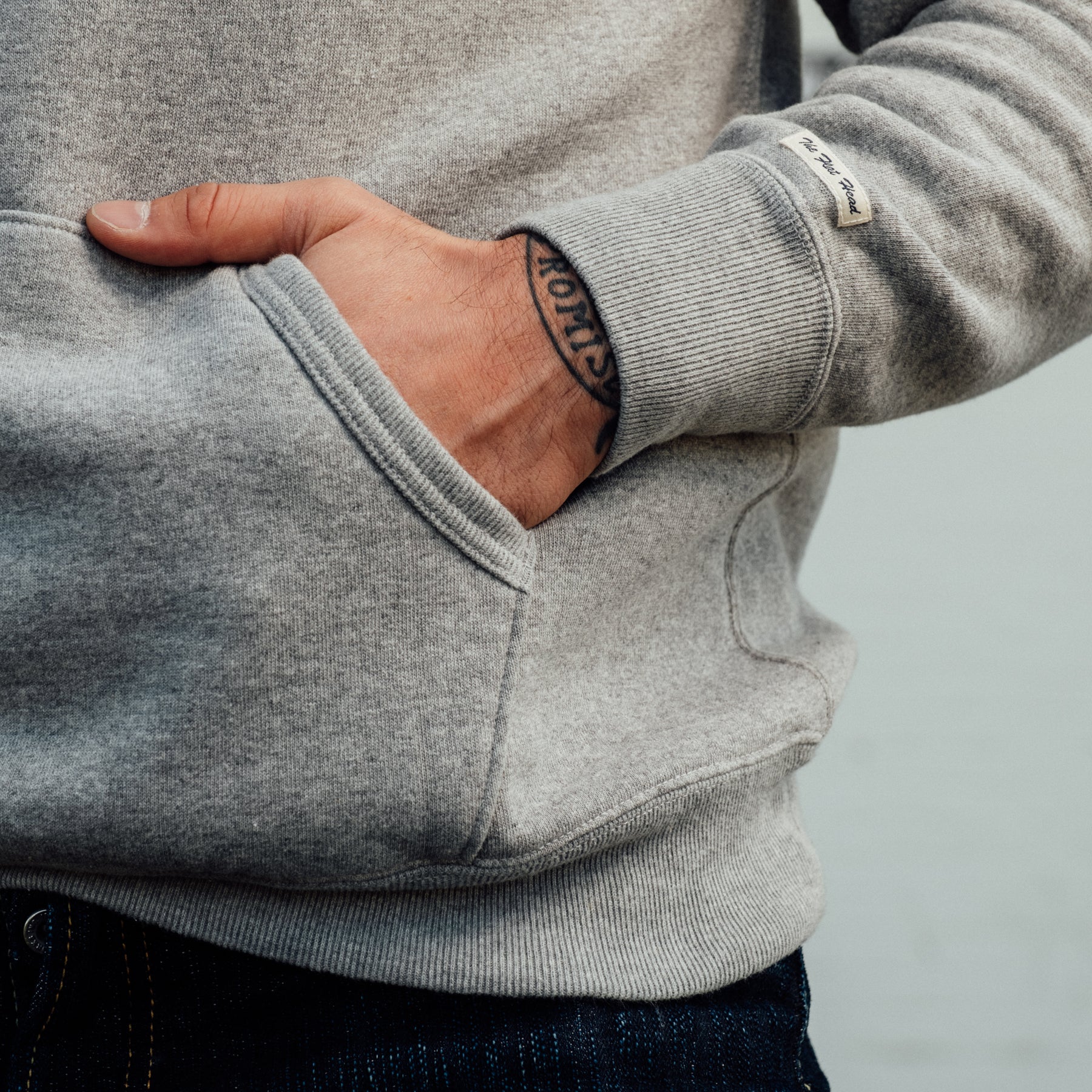 The Flat Head Sweatshirt Hoodie Brushed Lining Gray FINAL SALE