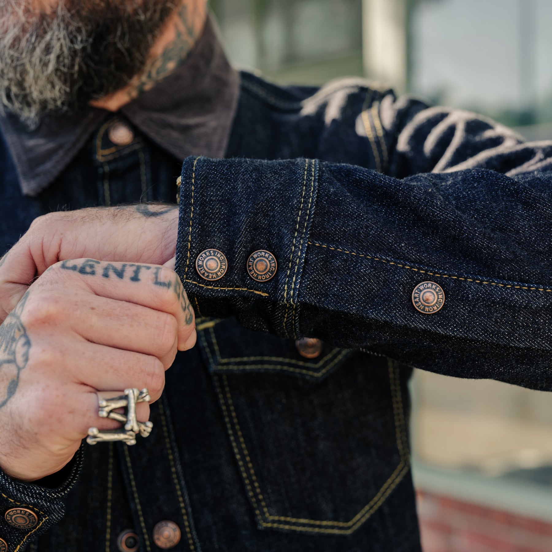 Iron Heart IHSH-427-IND 16oz Vintage Selvedge Denim CPO Shirt Indigo
