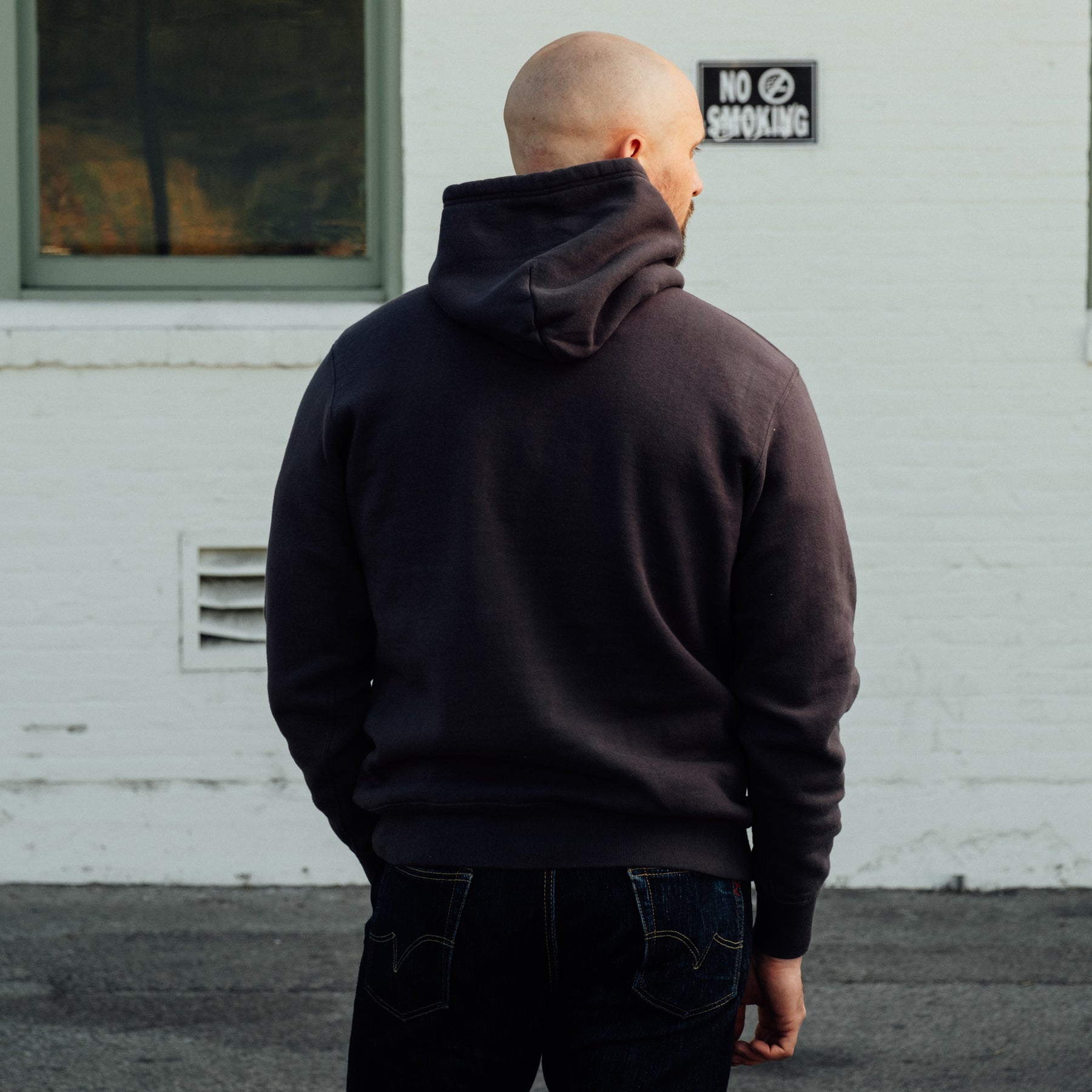 The Flat Head Sweatshirt Hoodie Brushed Lining Light Black FINAL SALE