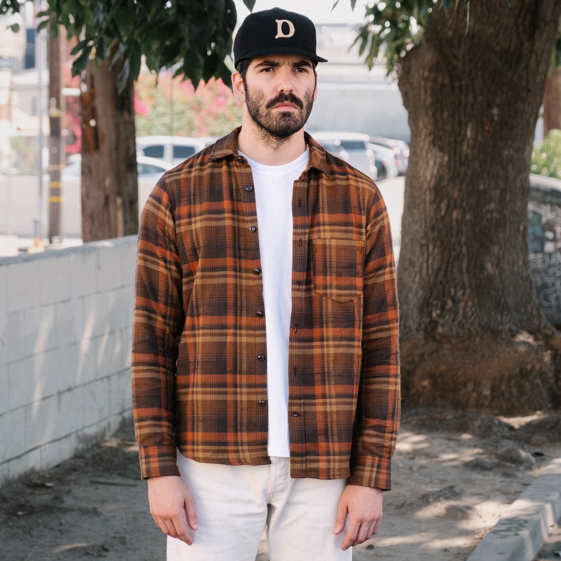 Rogue Territory Oxford Shirt Copper Plaid