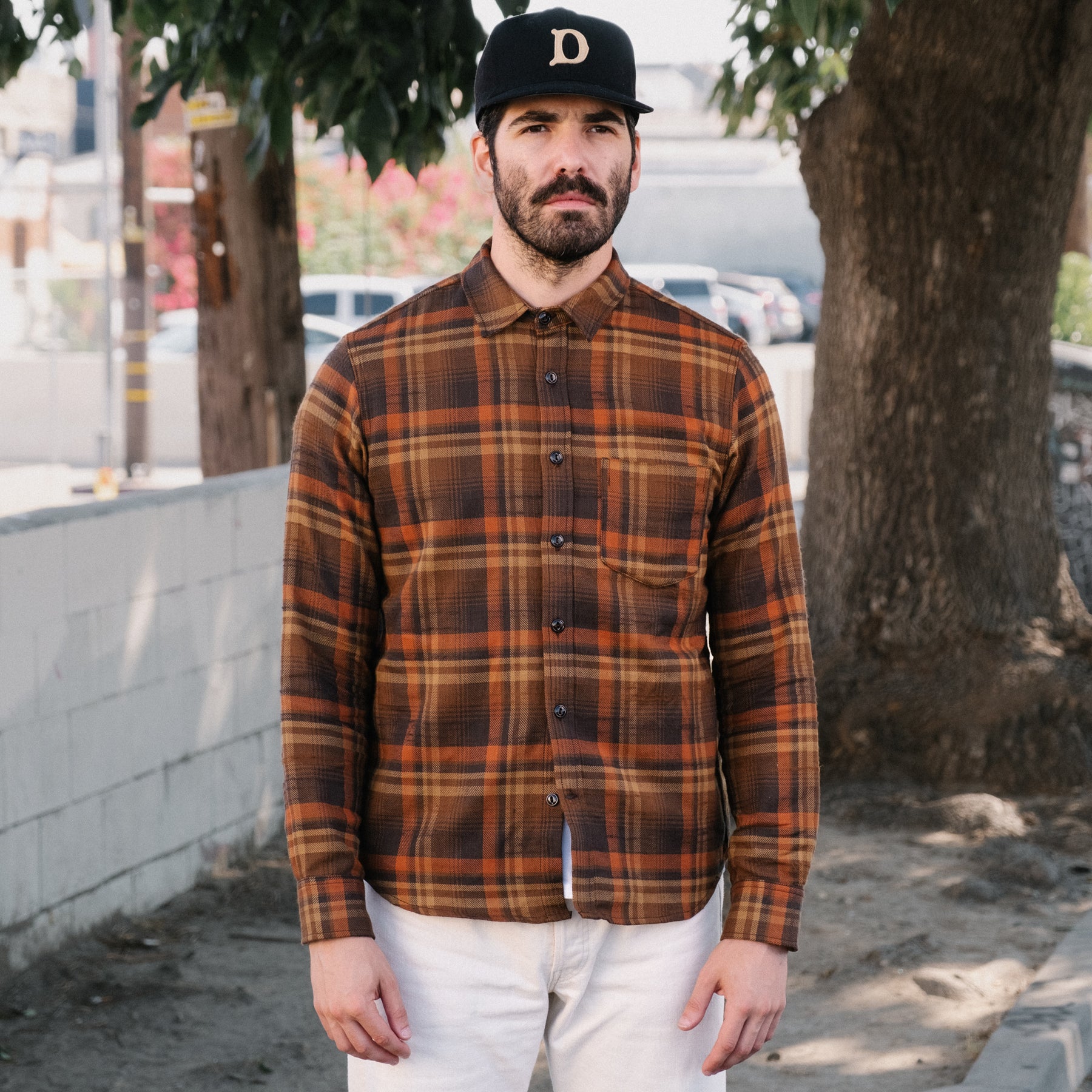 Rogue Territory Oxford Shirt Copper Plaid