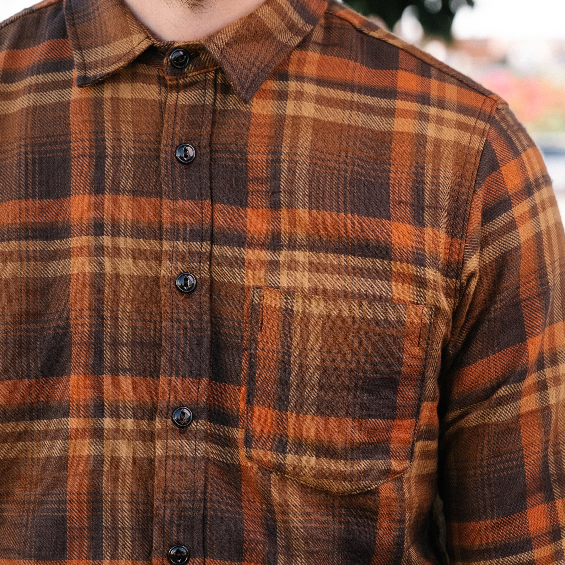 Rogue Territory Oxford Shirt Copper Plaid