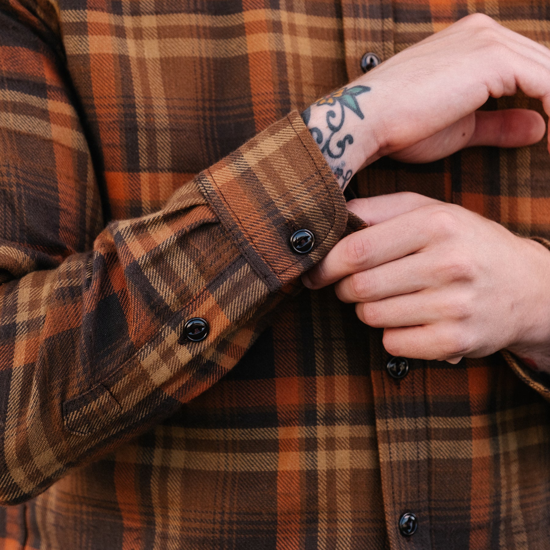 Rogue Territory Oxford Shirt Copper Plaid