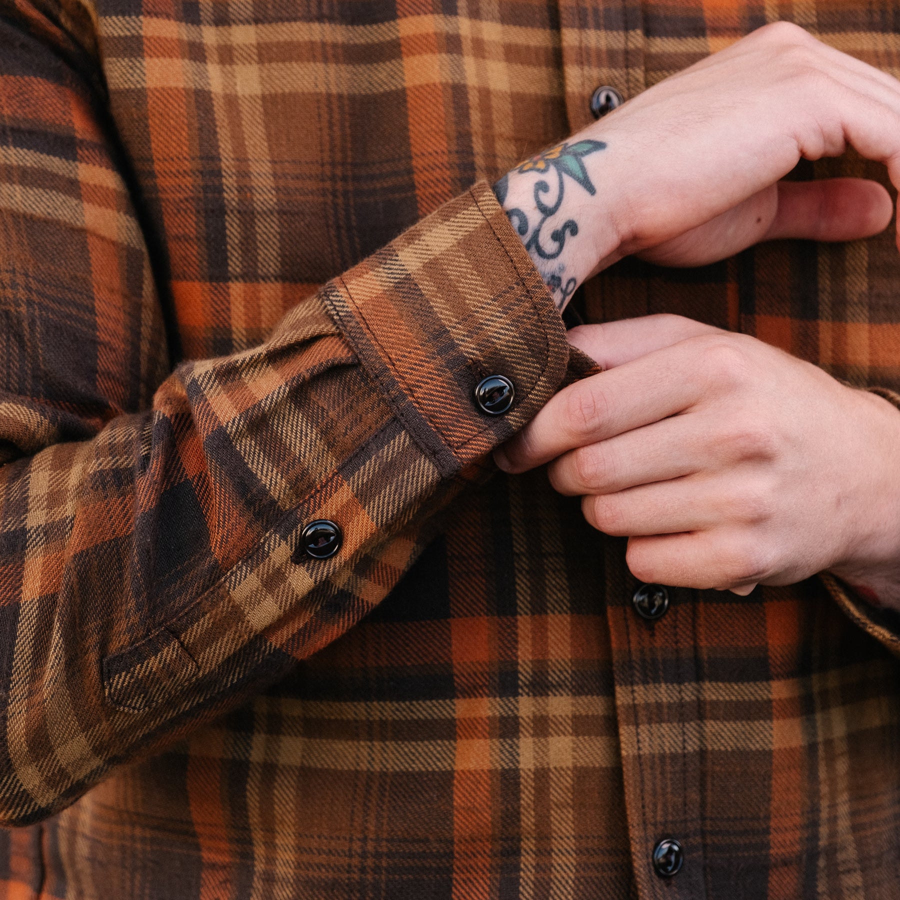 Rogue Territory Oxford Shirt Copper Plaid FINAL SALE