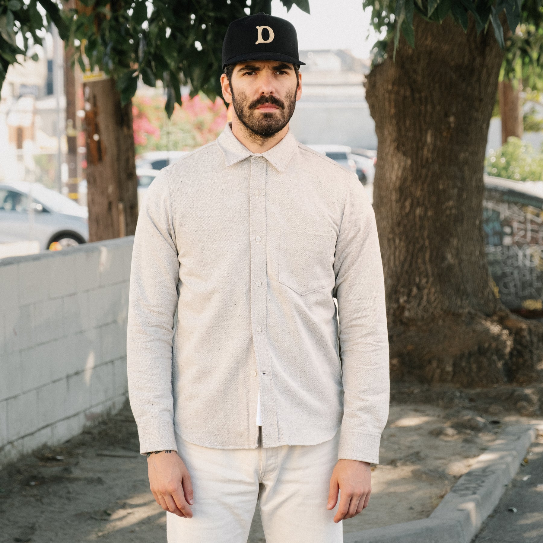 Rogue Territory Oxford Shirt Reverse Brushed Flannel Natural