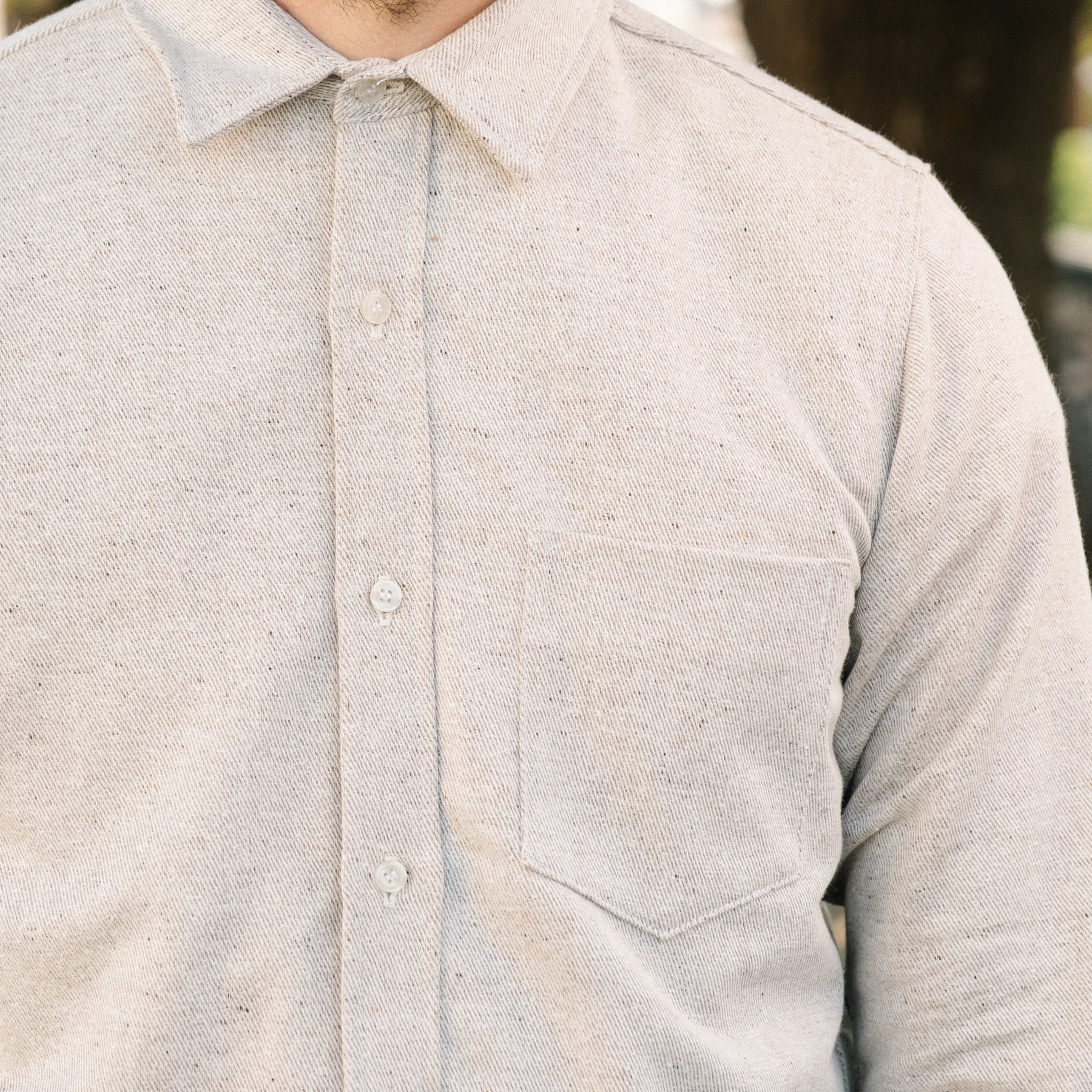 Rogue Territory Oxford Shirt Reverse Brushed Flannel Natural