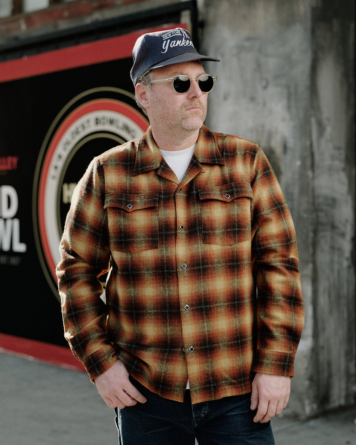 RRL Wool-Blend Camp Shirt Orange/ Yellow