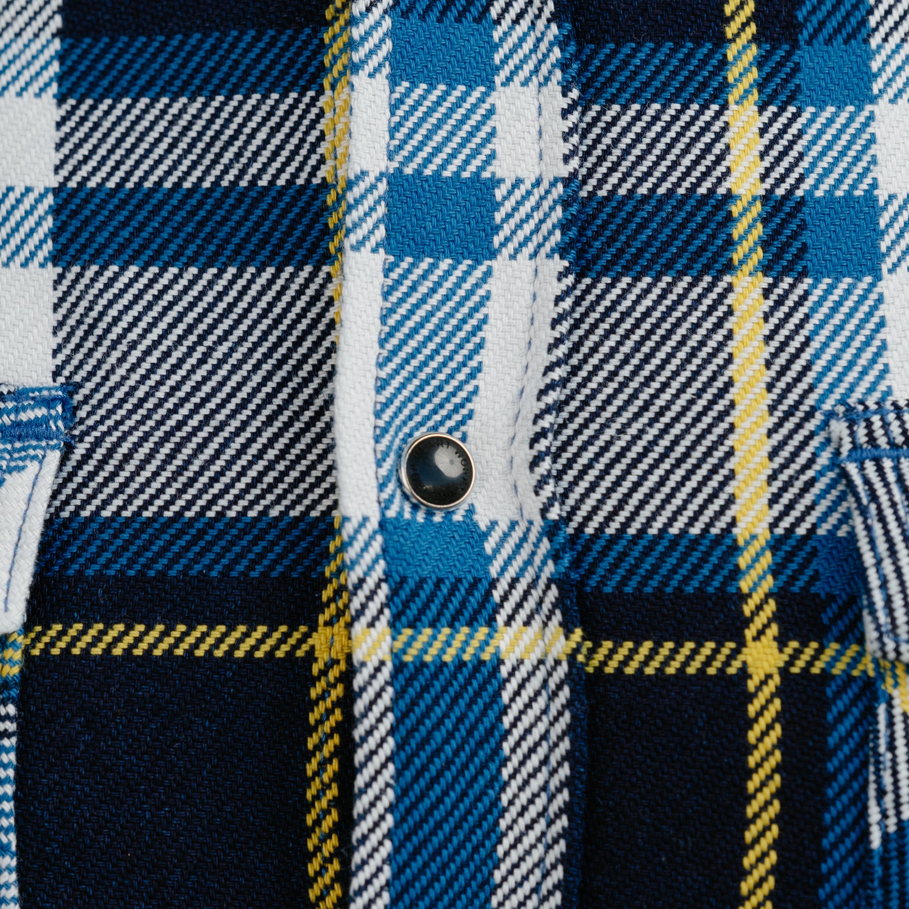 Iron Heart IHSH-390-BLU 9oz Selvedge American Check Western Shirt Blue