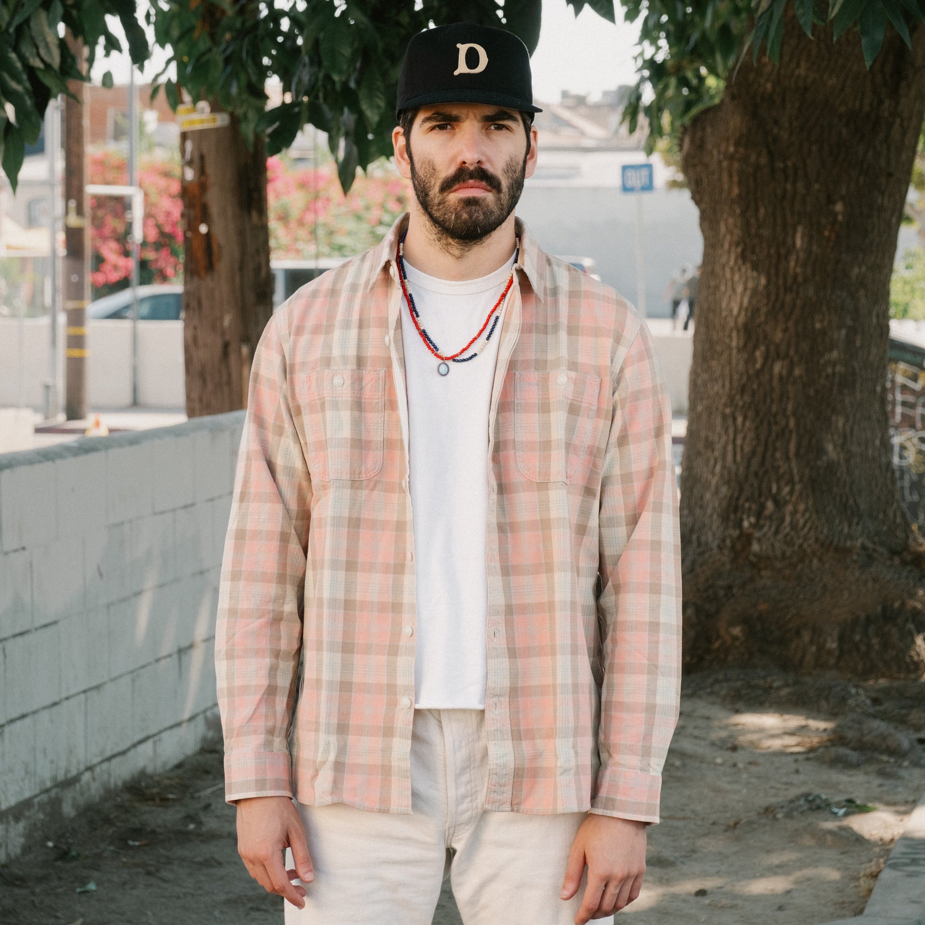 Plaid Woven Workshirt Pink Multi