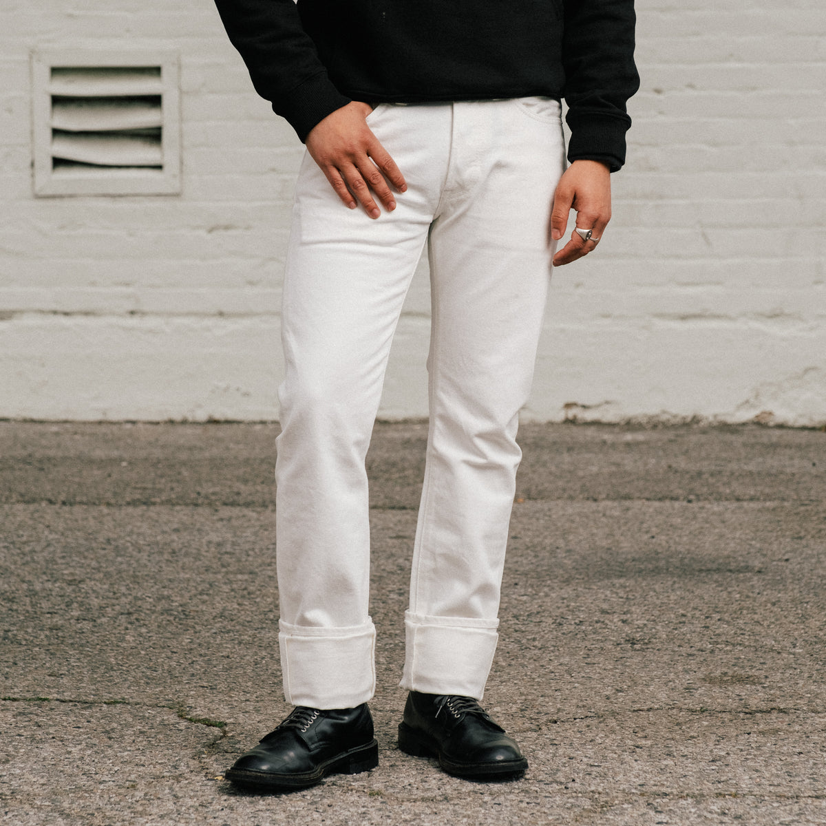 Iron Heart IH-555-WT 13.5oz Denim Super Slim Cut Jeans White FINAL SALE