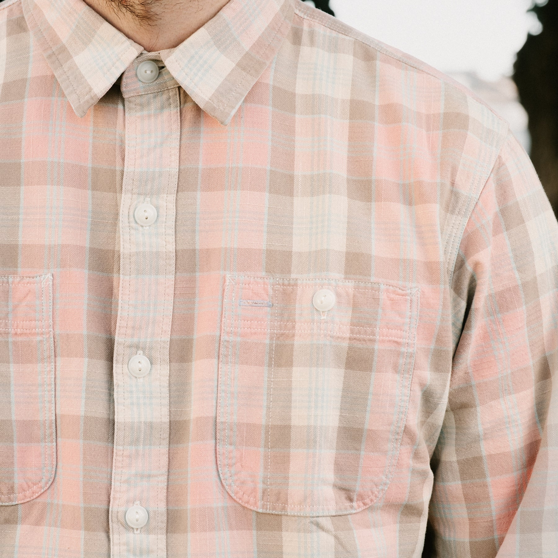 Plaid Woven Workshirt Pink Multi FINAL SALE