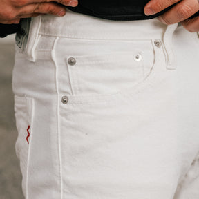 Iron Heart IH-555-WT 13.5oz Cotton Twill Super Slim Cut Trousers White