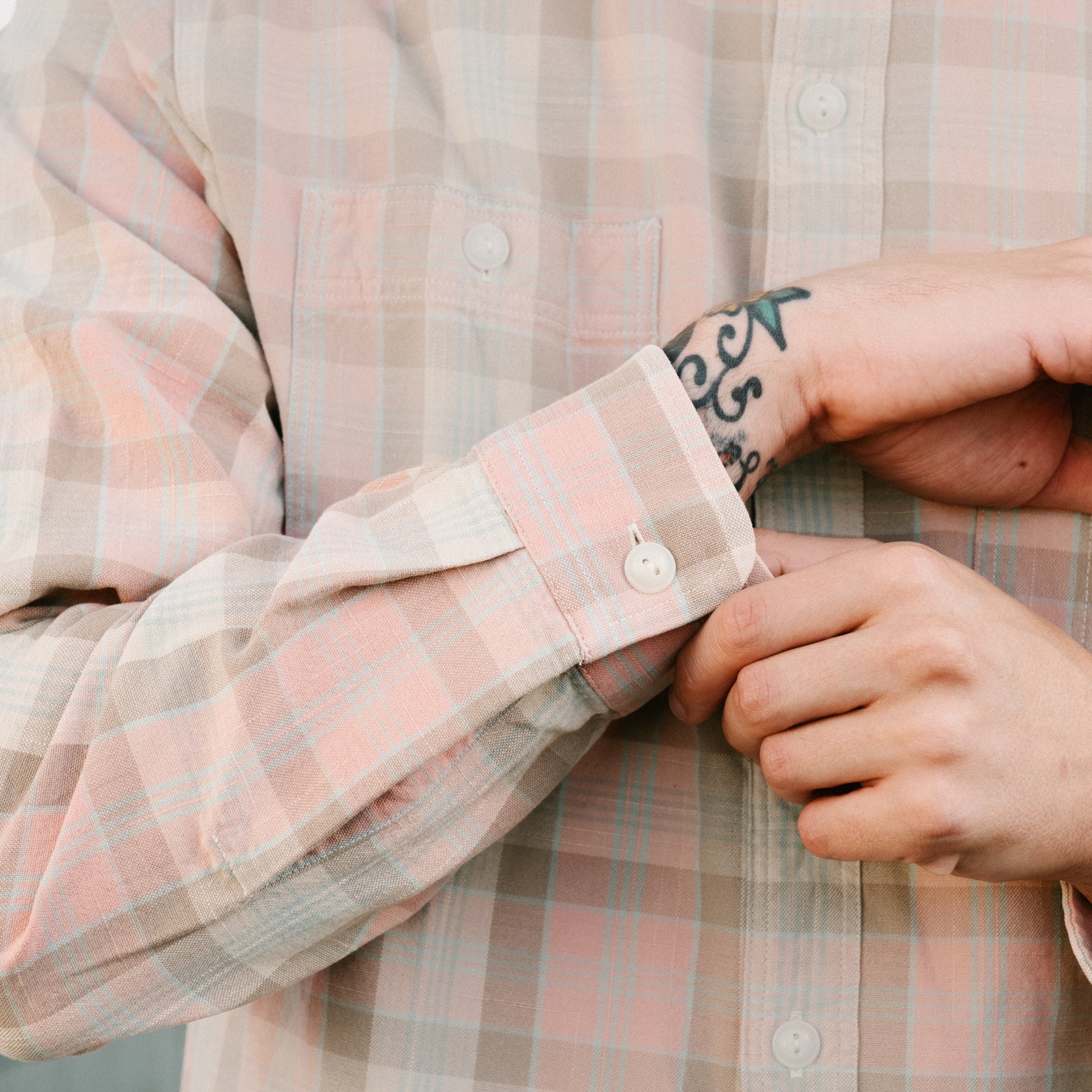 Plaid Woven Workshirt Pink Multi