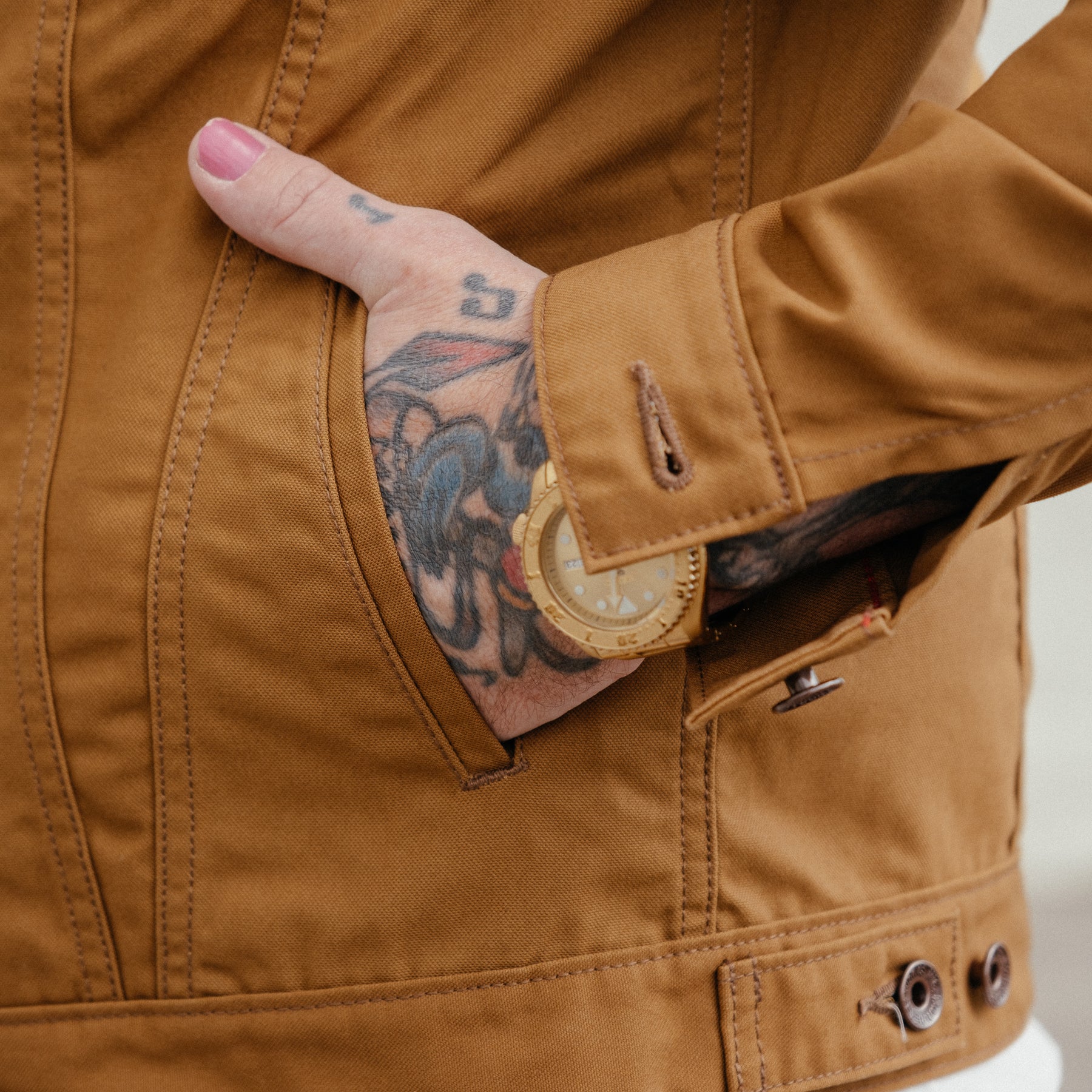 Iron Heart IHJ-133-BRN 10oz TC Duck Modified Type III Jacket Brown FINAL SALE
