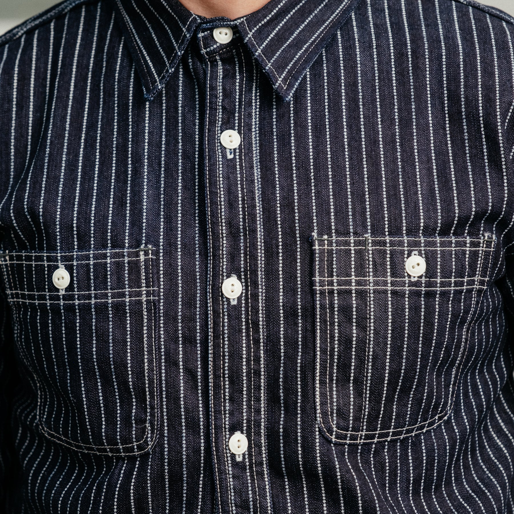 The Flat Head 10oz Wabash Work Shirt Blue