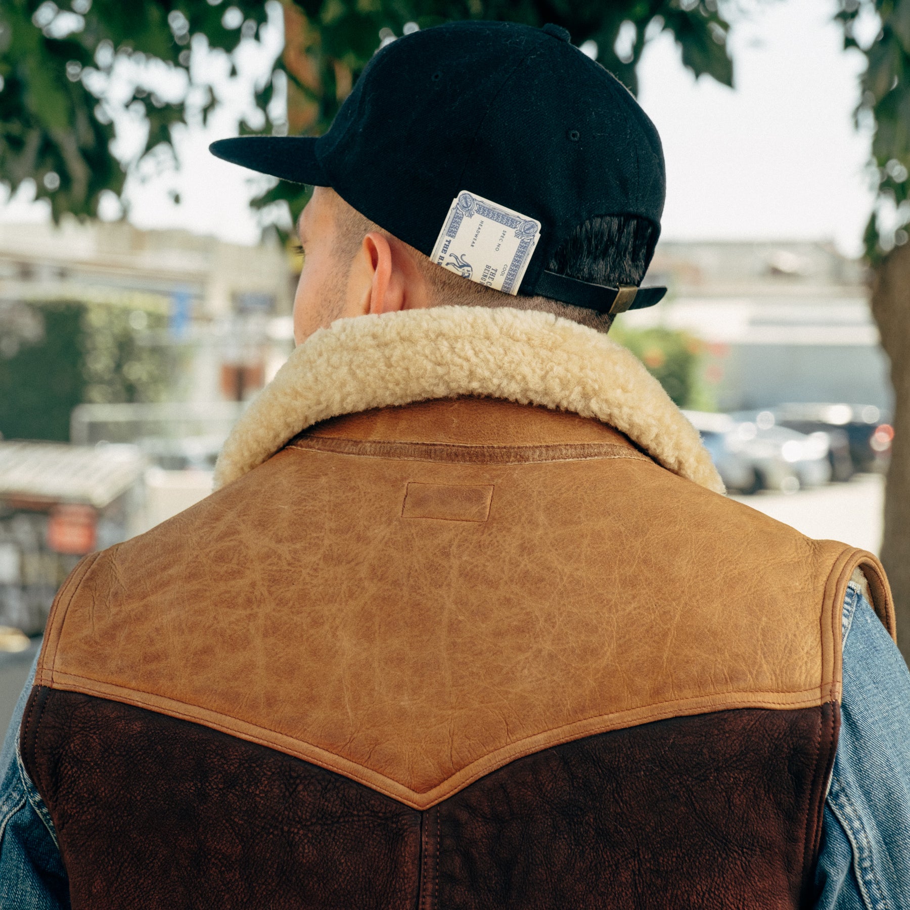 RRL Two Tone Shearling Vest Brown