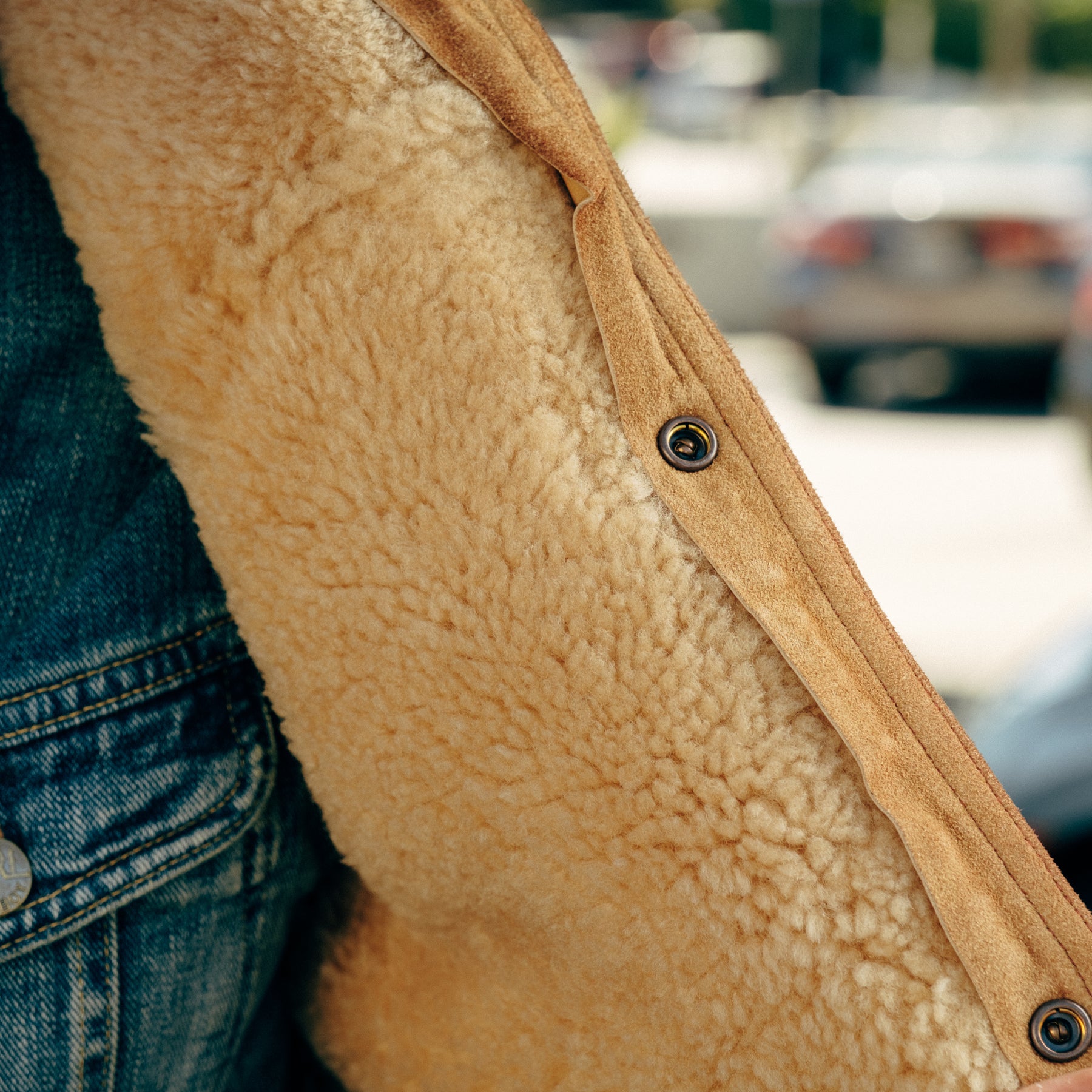 RRL Two Tone Shearling Vest Brown