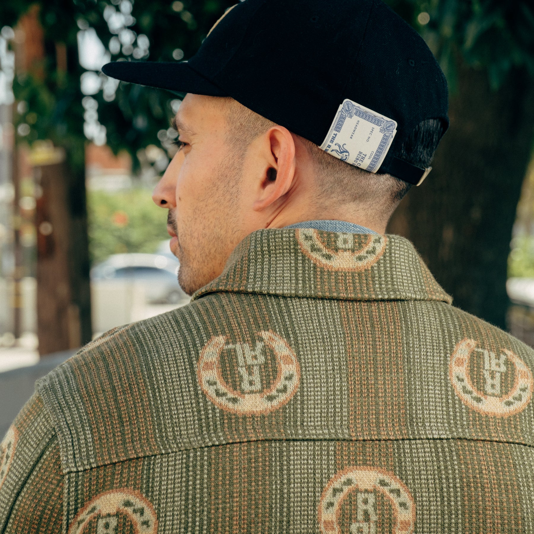 RRL Horseshoe Logo Cotton Overshirt Sweater Sage Multi