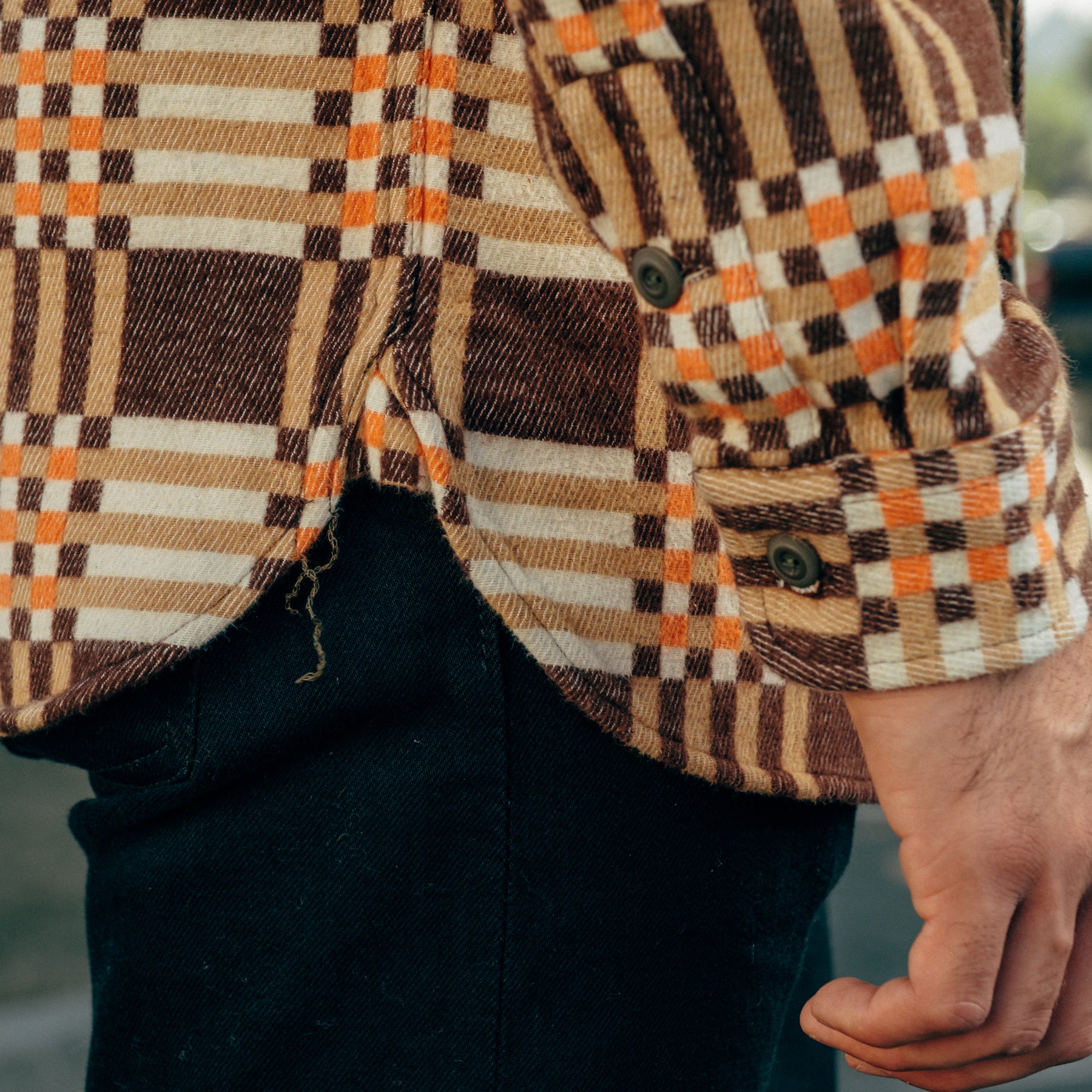 RRL Plaid Jacquard Workshirt Brown Multi
