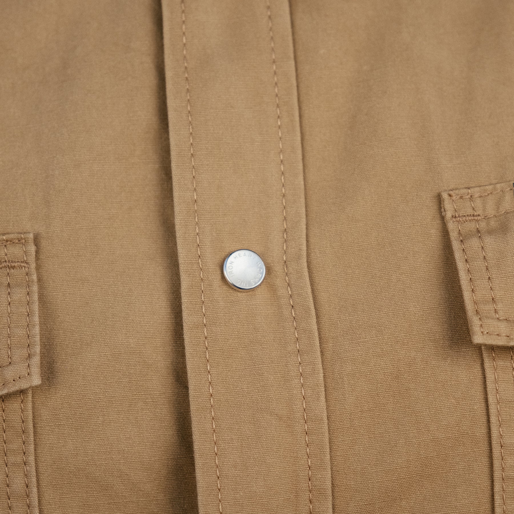 Iron Heart IHSH-387-KHA 7oz Fatigue Cloth Short Sleeved Western Shirt Khaki