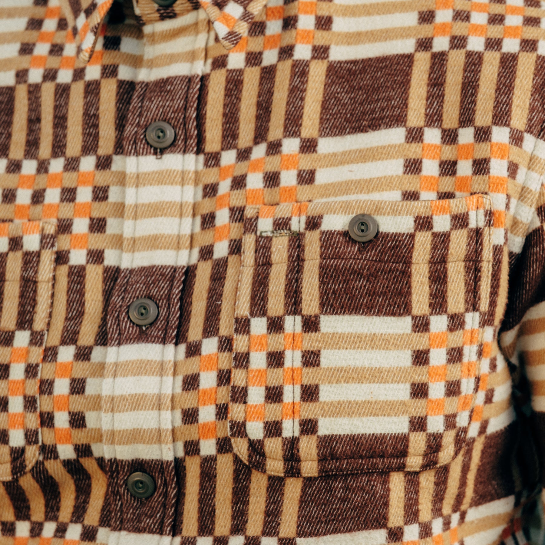 RRL Plaid Jacquard Workshirt Brown Multi